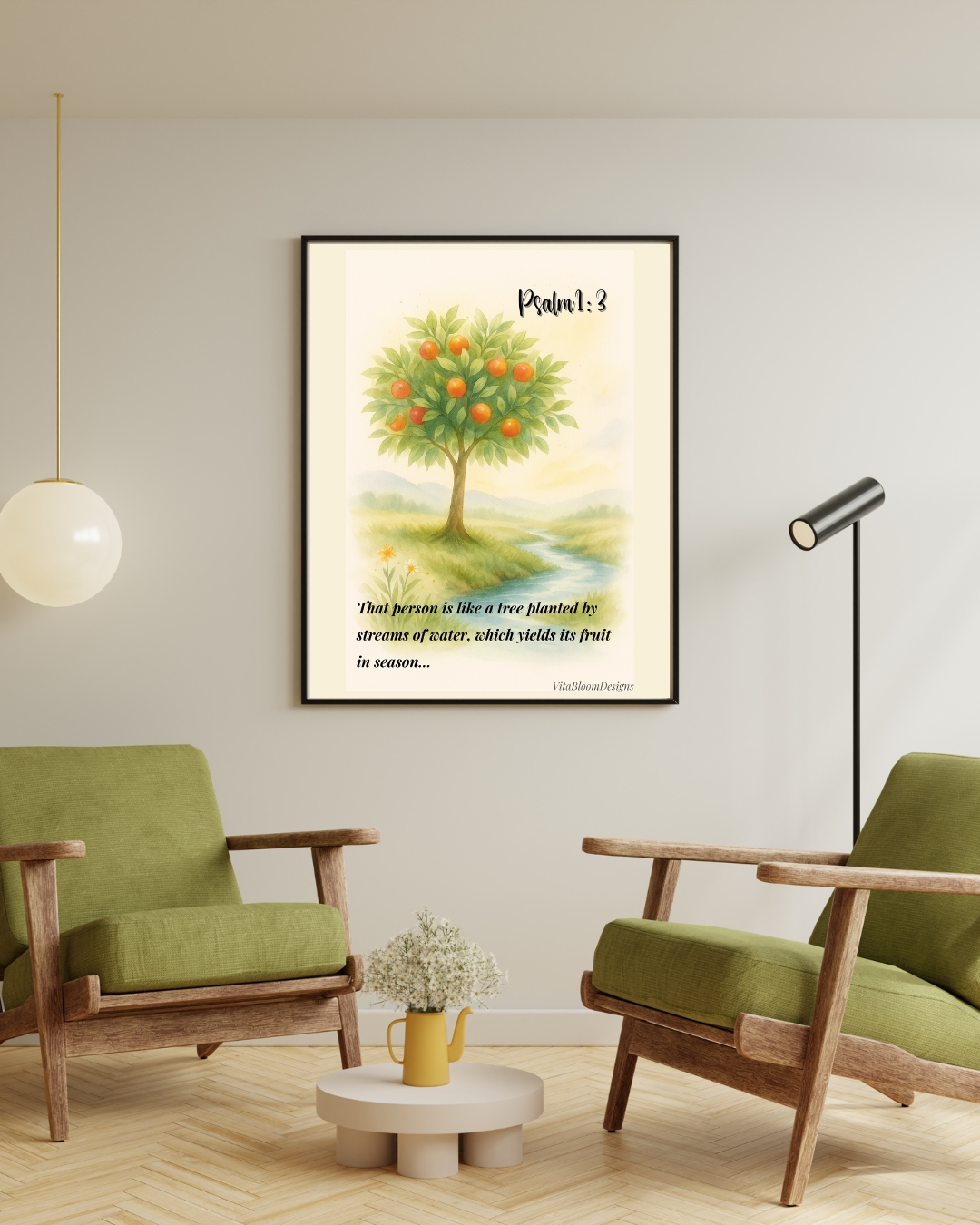Bible Verse Wall Art – Psalm 1:3 | Christian Printable | Scripture Home Decor