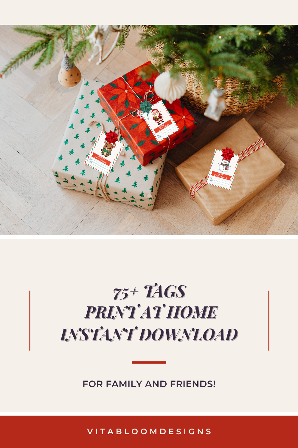 Printable Christmas Gift Tags | Vintage, Animals, Sweets & Cozy Moments | DIY Gift Wrapping PDF