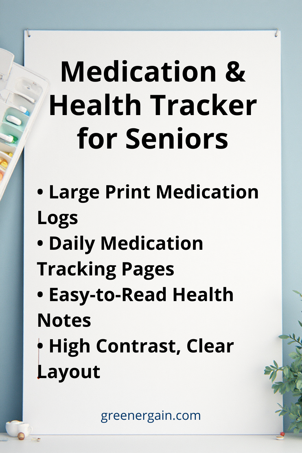 Large Print Medication Tracker – Printable PDF (US Letter) 