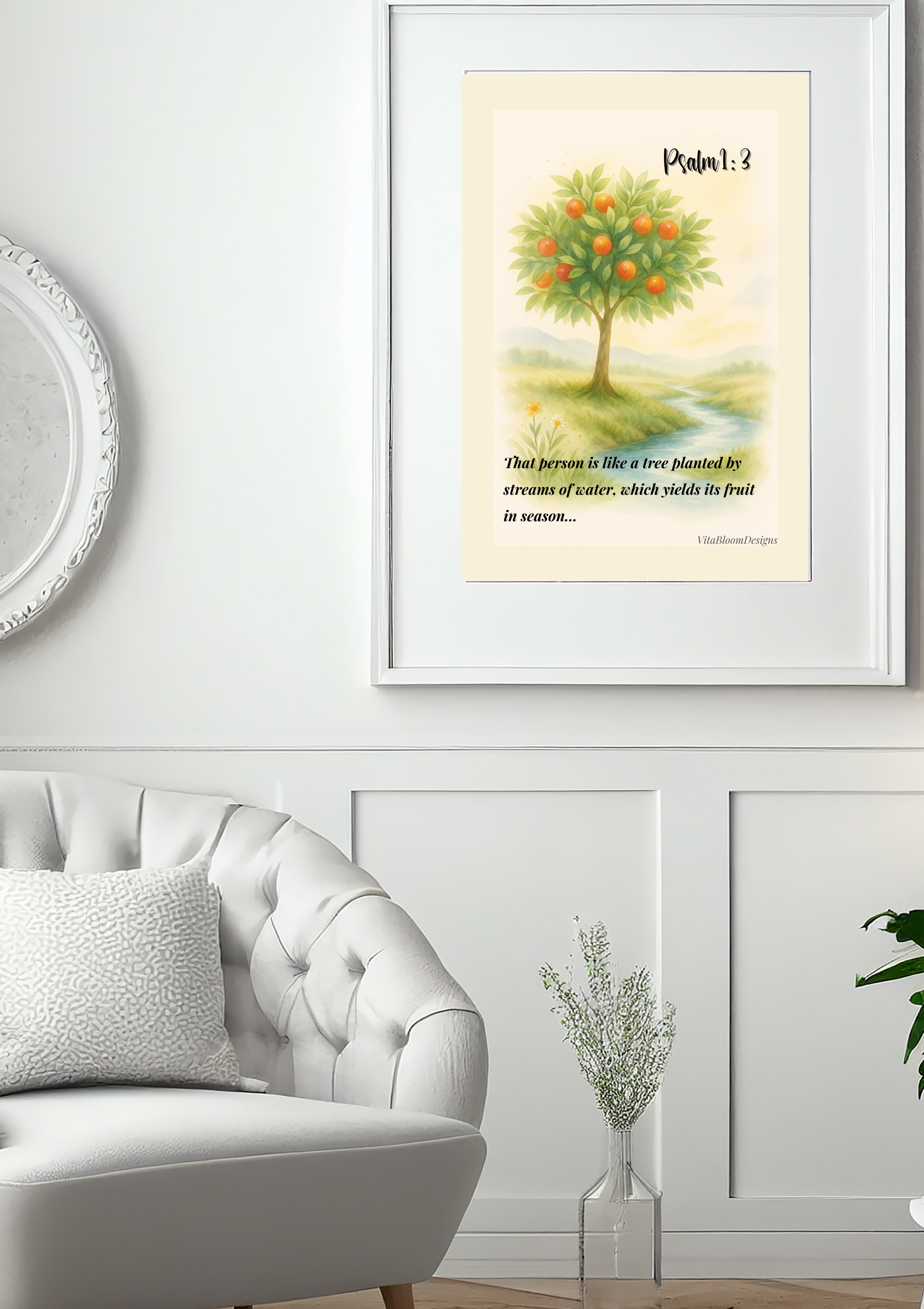 Bible Verse Wall Art – Psalm 1:3 | Christian Printable | Scripture Home Decor