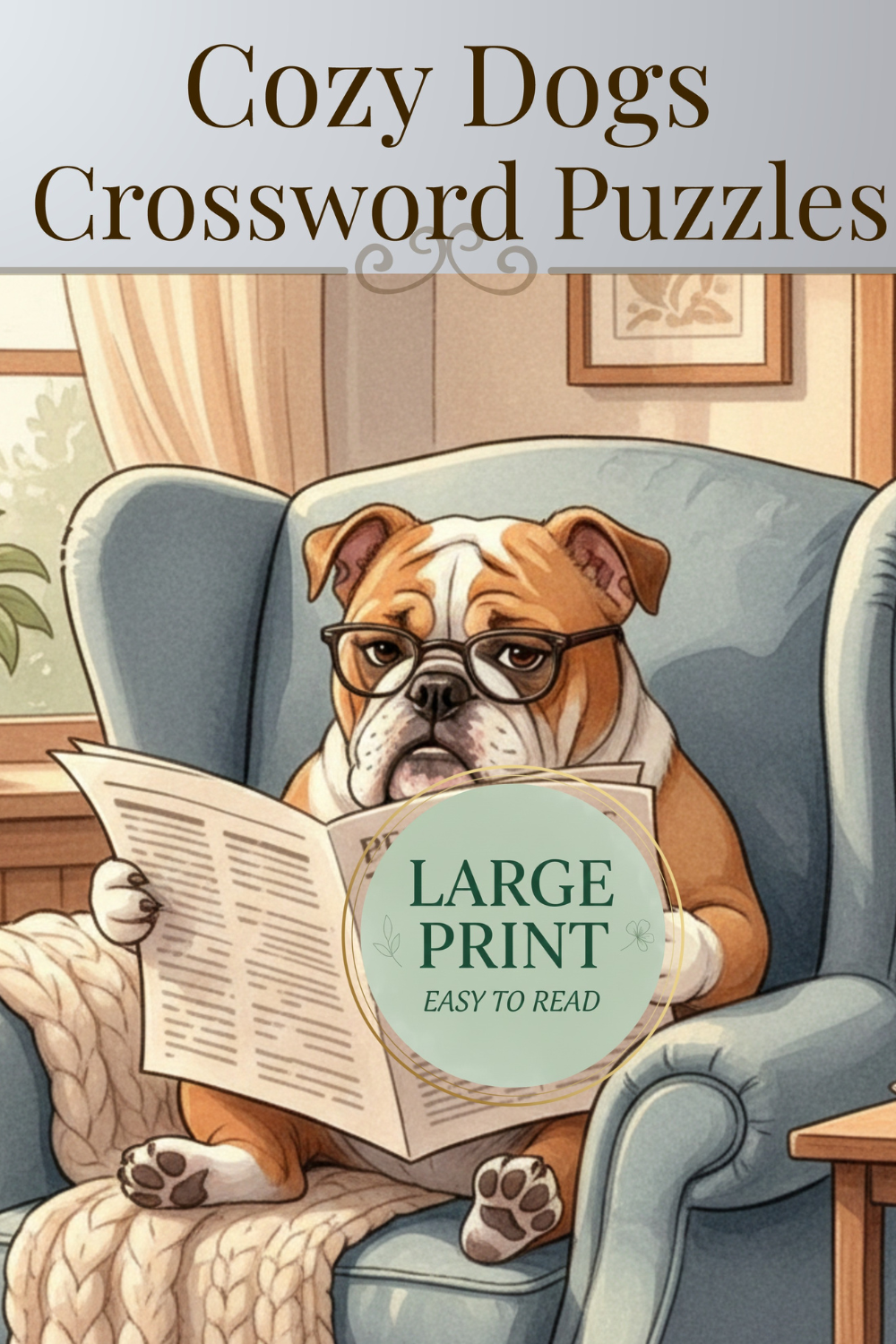 Cozy Dogs Crossword Puzzles - 90 Large Print Crosswords for Seniors and Adults!