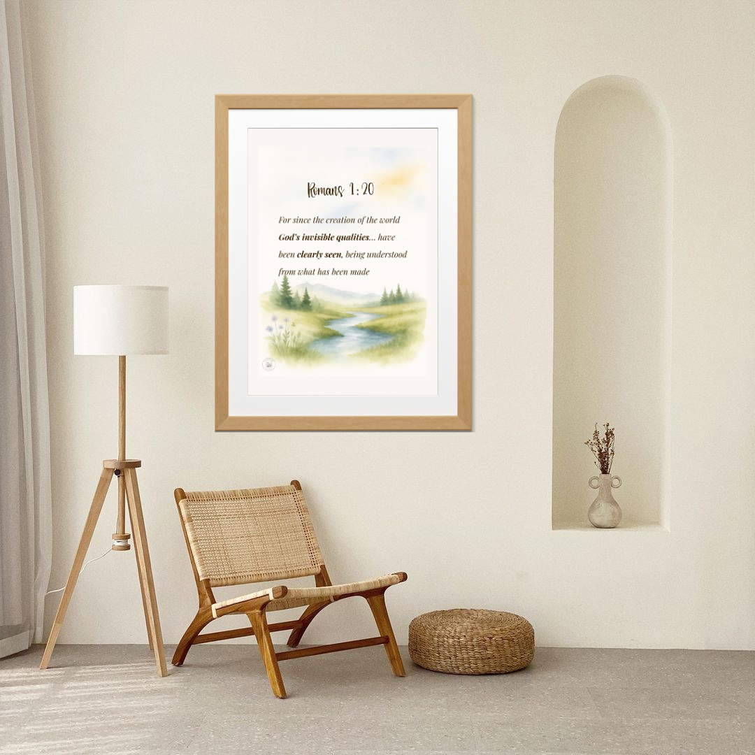 Bible Verse Wall Art – Romans 1:20 | Christian Printable Scripture | Digital Download Home Decor