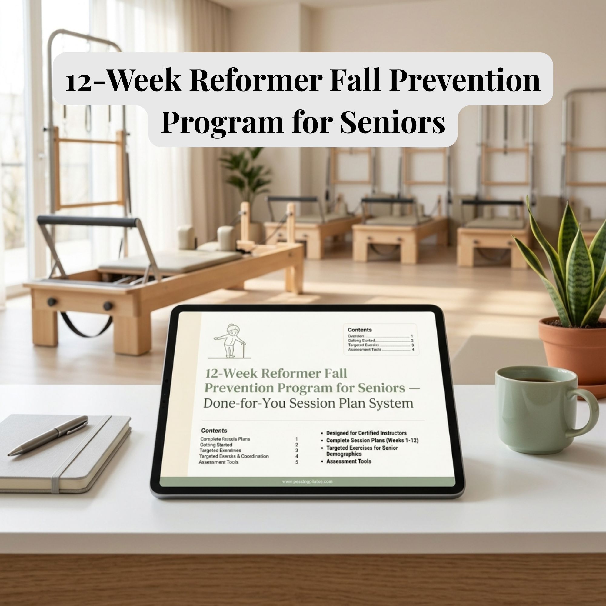 Reformer Pilates Fall Prevention Program for Seniors - "Done - for - You"  Instructors System - Notion Workspace