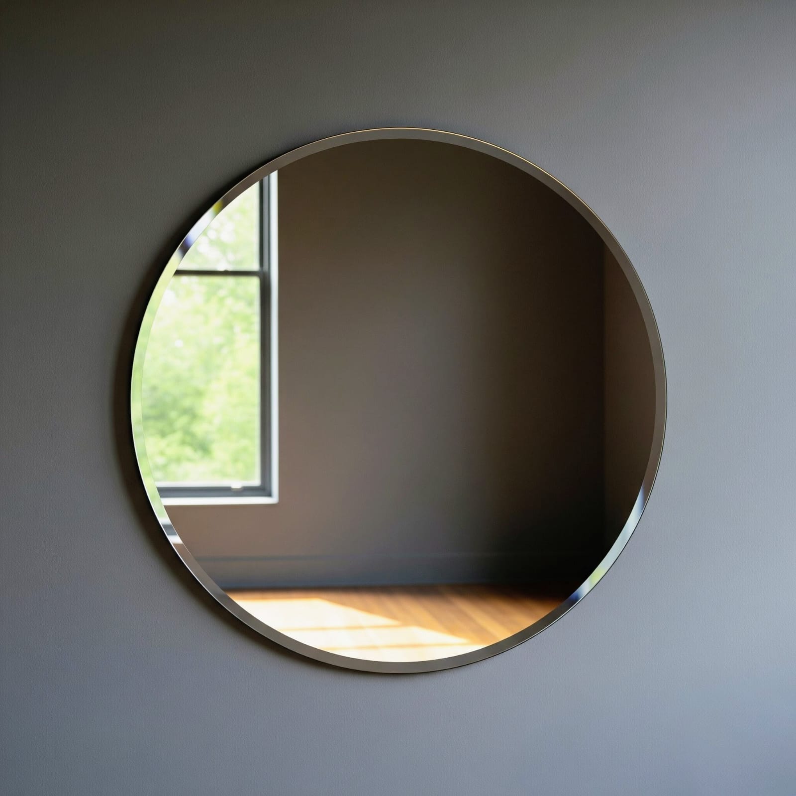 Espejo redondo biselado de 50 cm