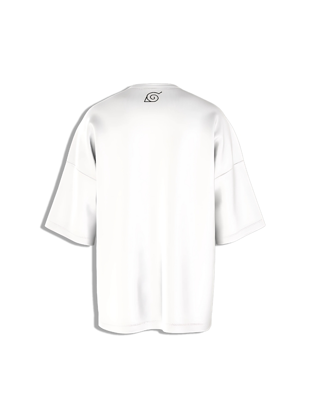 White Oversized T-Shirt with Leaf Village Symbol