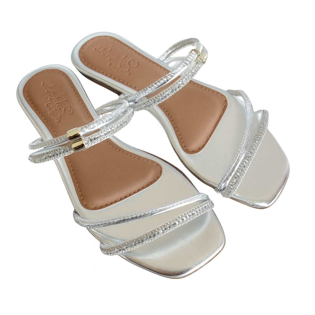 Sandália com strass Brilho de Luxo