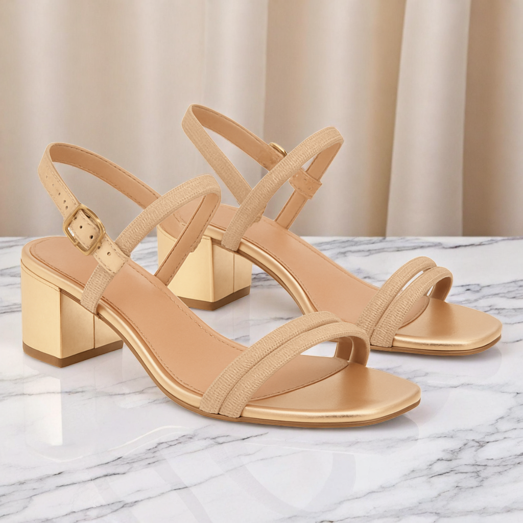 Sandália de Salto Quadrado 