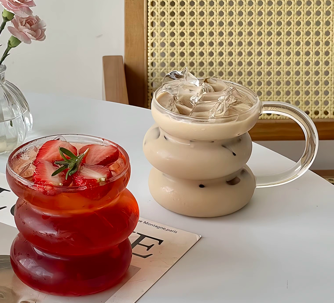 Creative Wave-Shaped Glass Cup