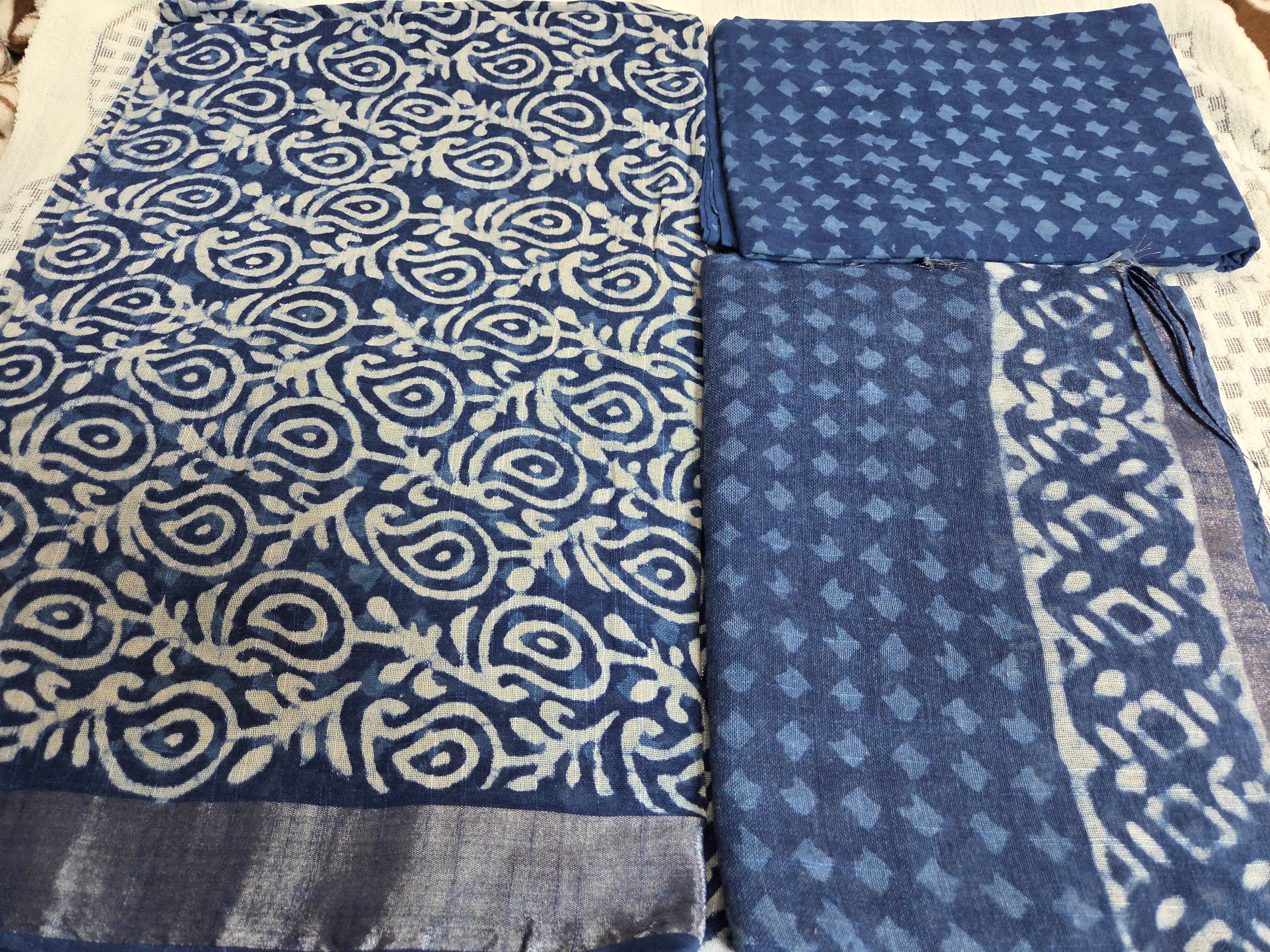 Handcrafted Indigo Unstitched Salwar Set