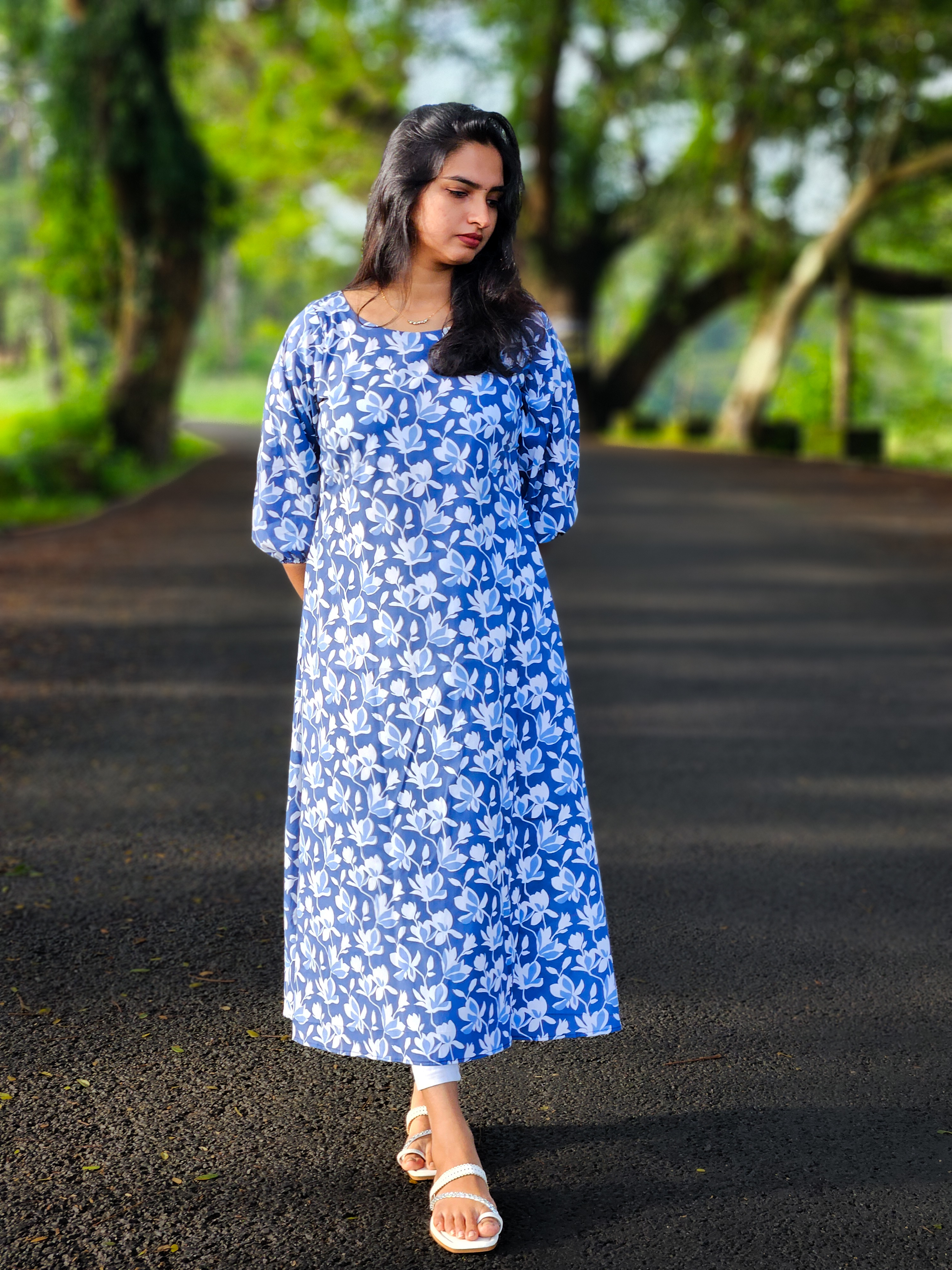 Blue Blossom Kurti