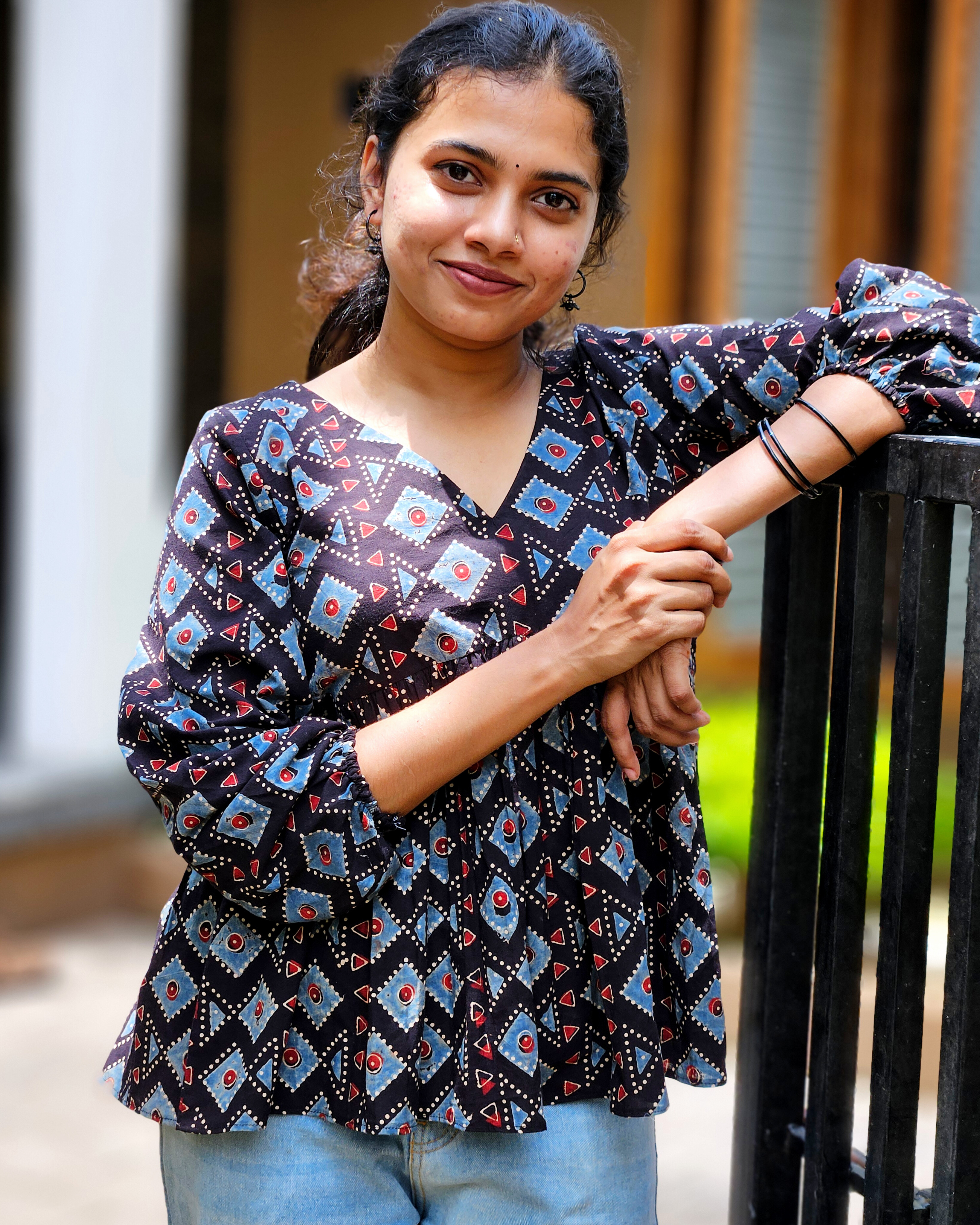 Ajrakh Charm Short Top