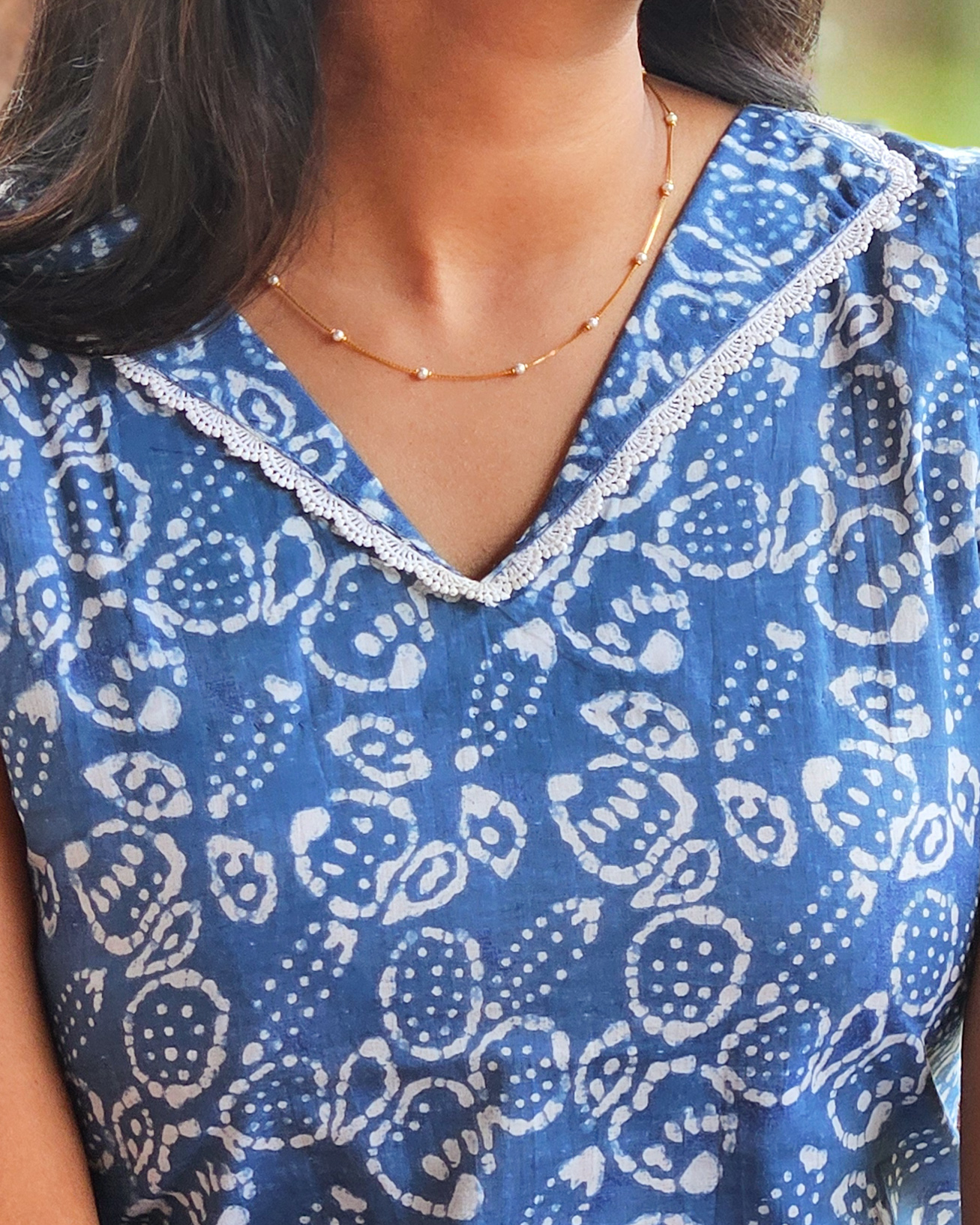 Blue Petal Collar Set