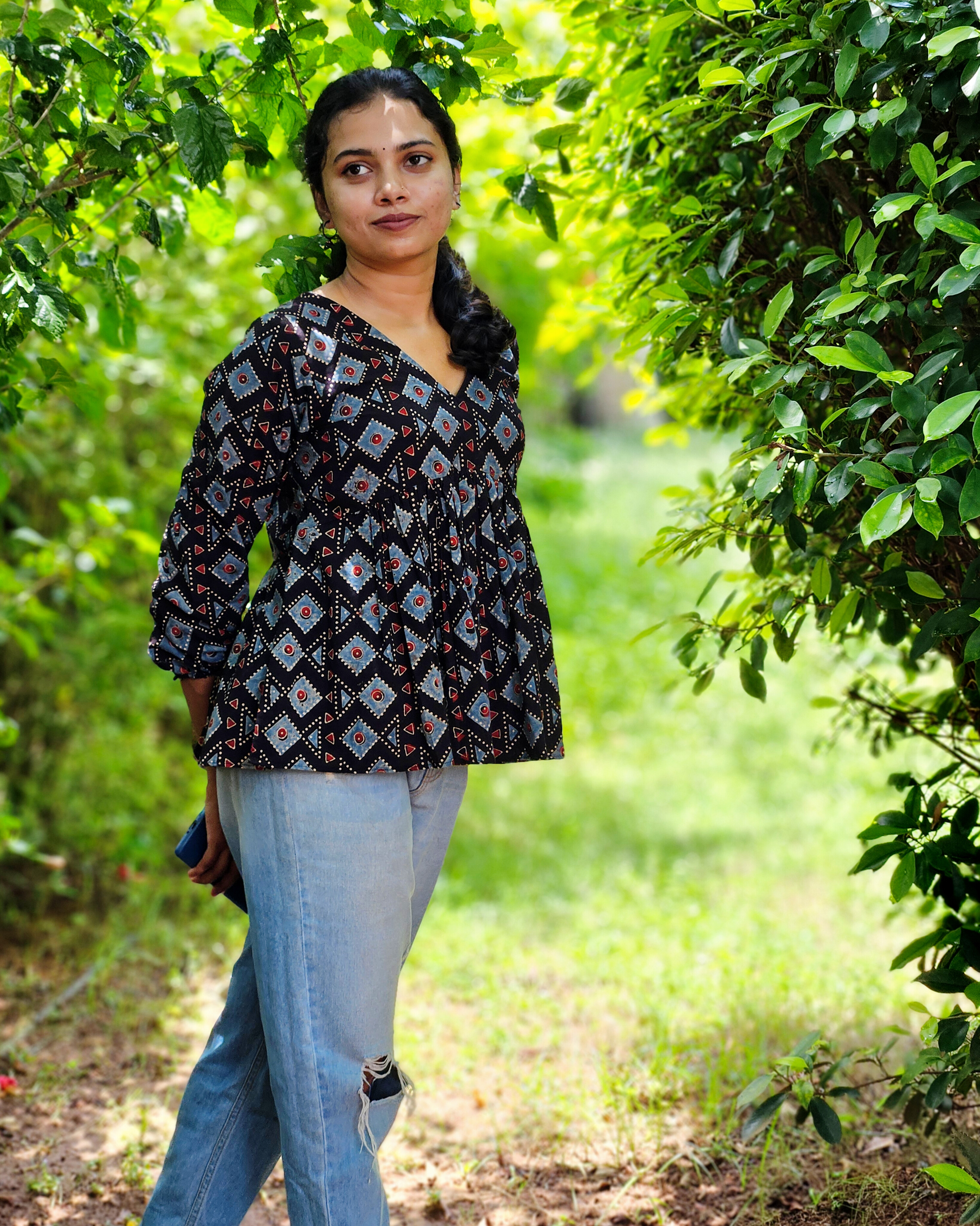 Ajrakh Charm Short Top