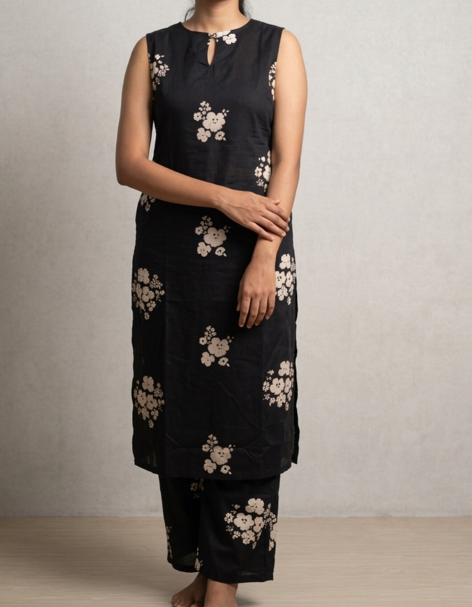 Cotton Flex Set Black Flora