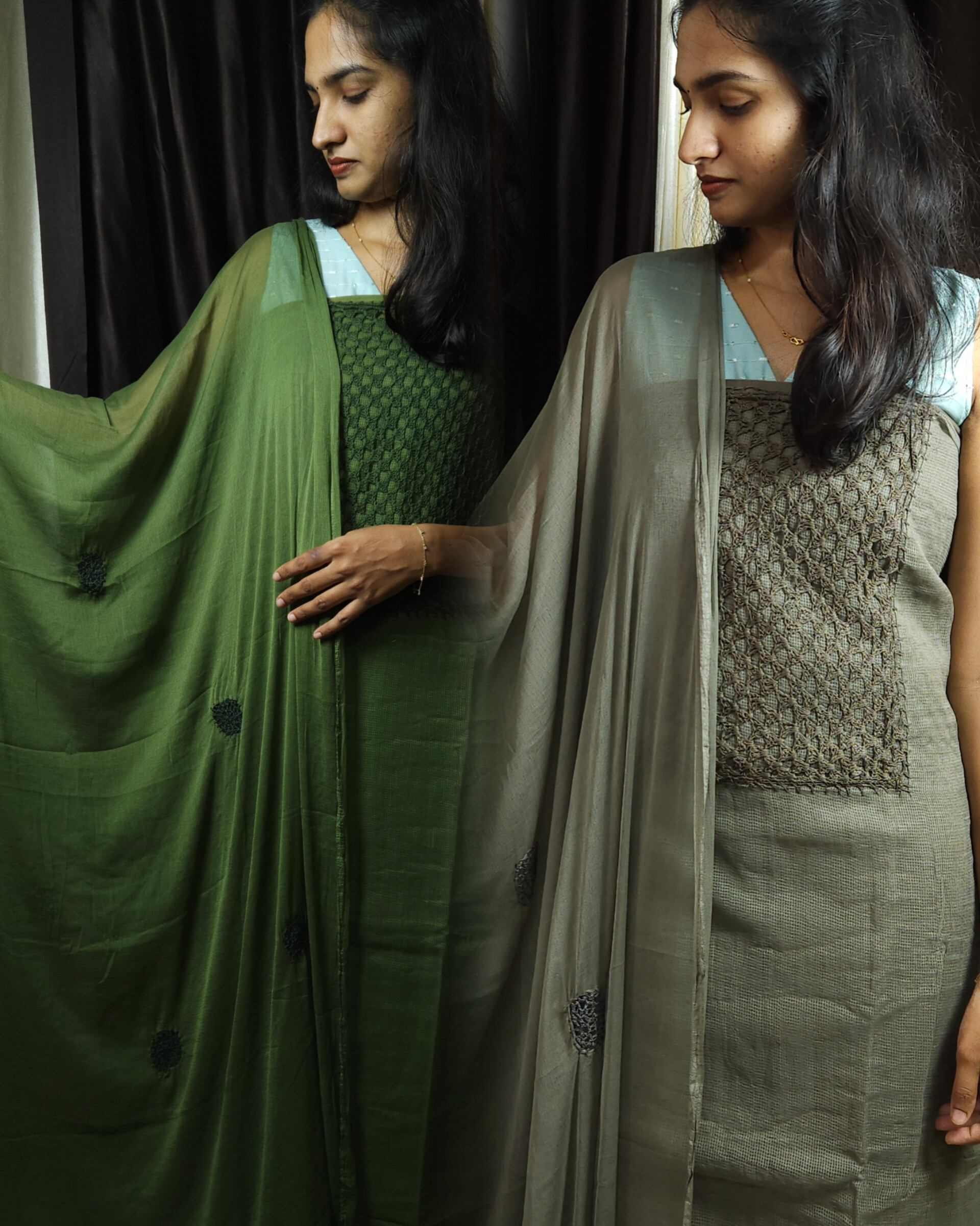 Net kota unstitched Salwar set