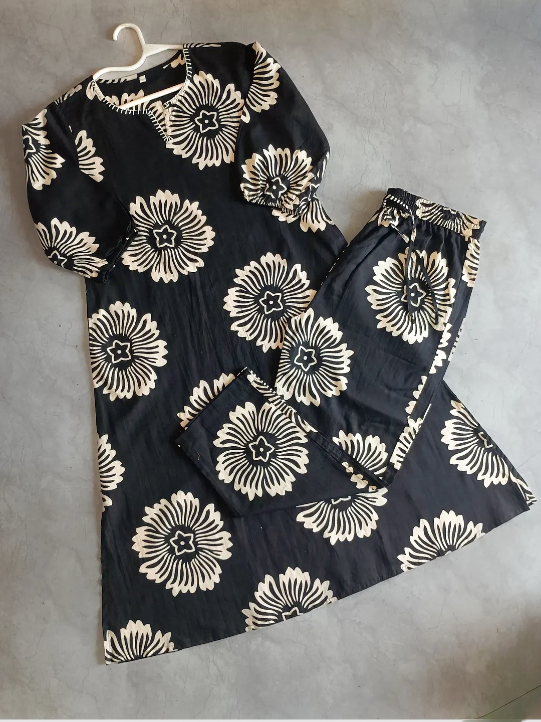 Shadow Petal Cotton Coord Set Black