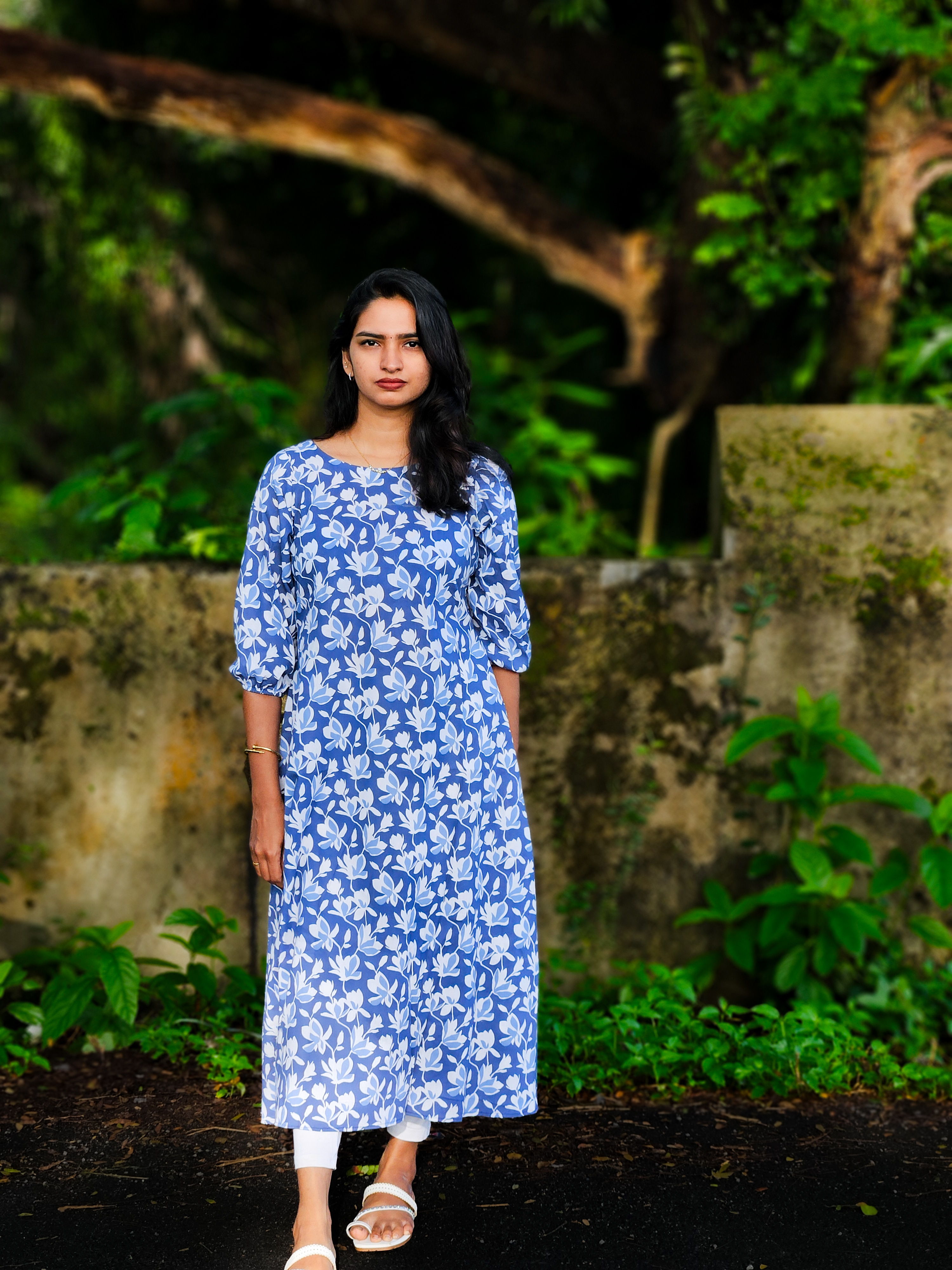 Blue Blossom Kurti