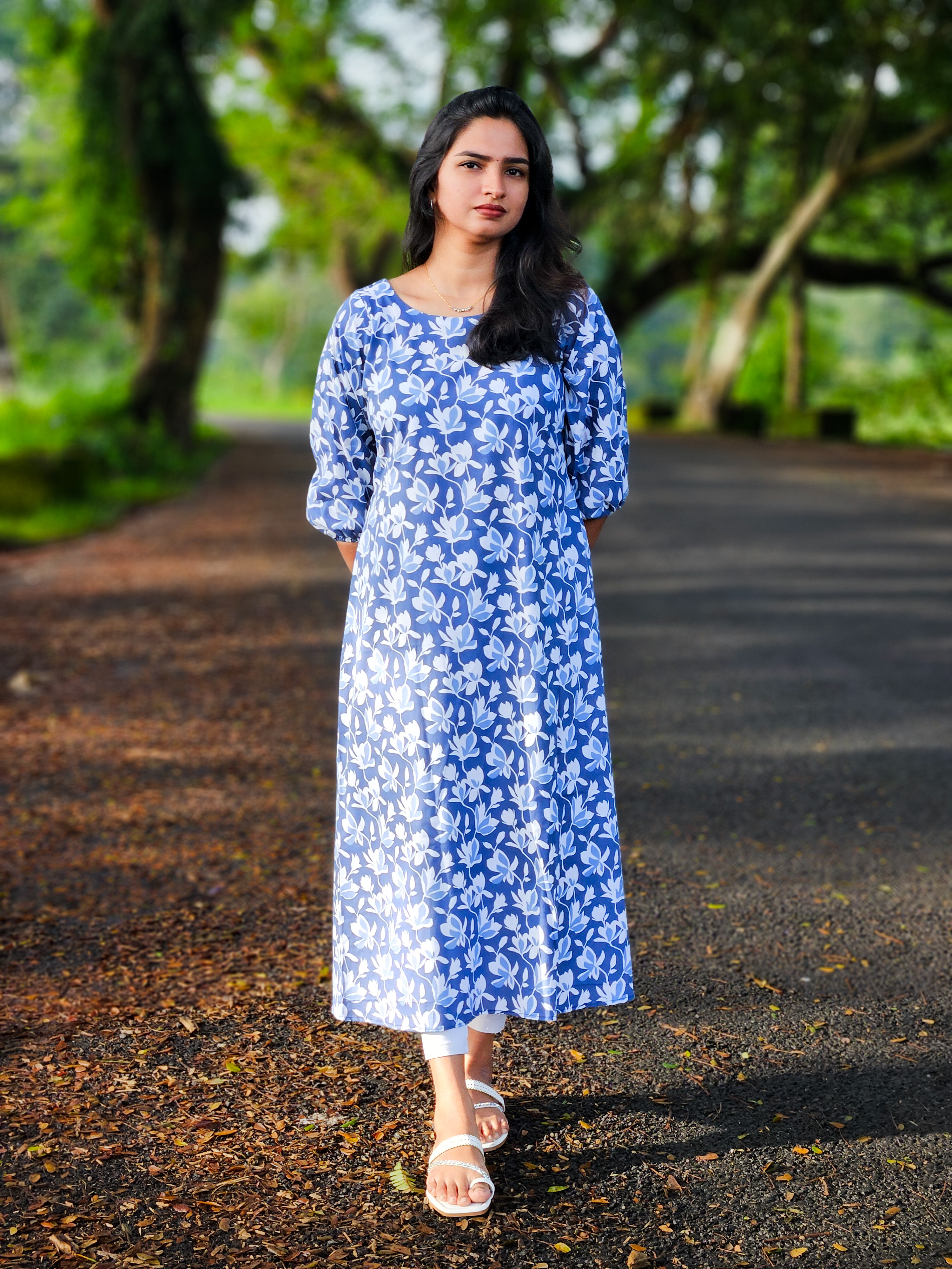 Blue Blossom Kurti