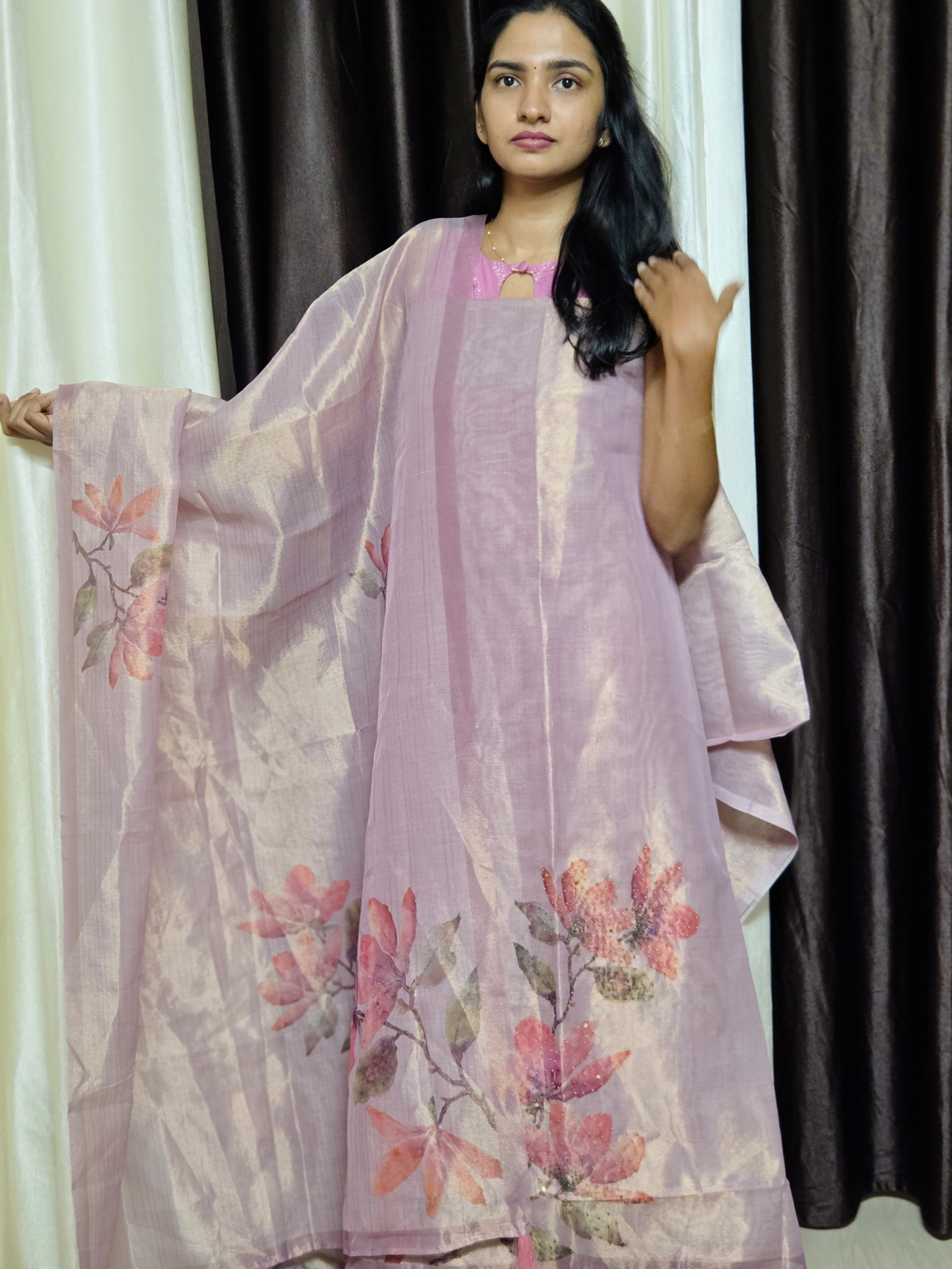 Shimmer tissue unstitched salwar set