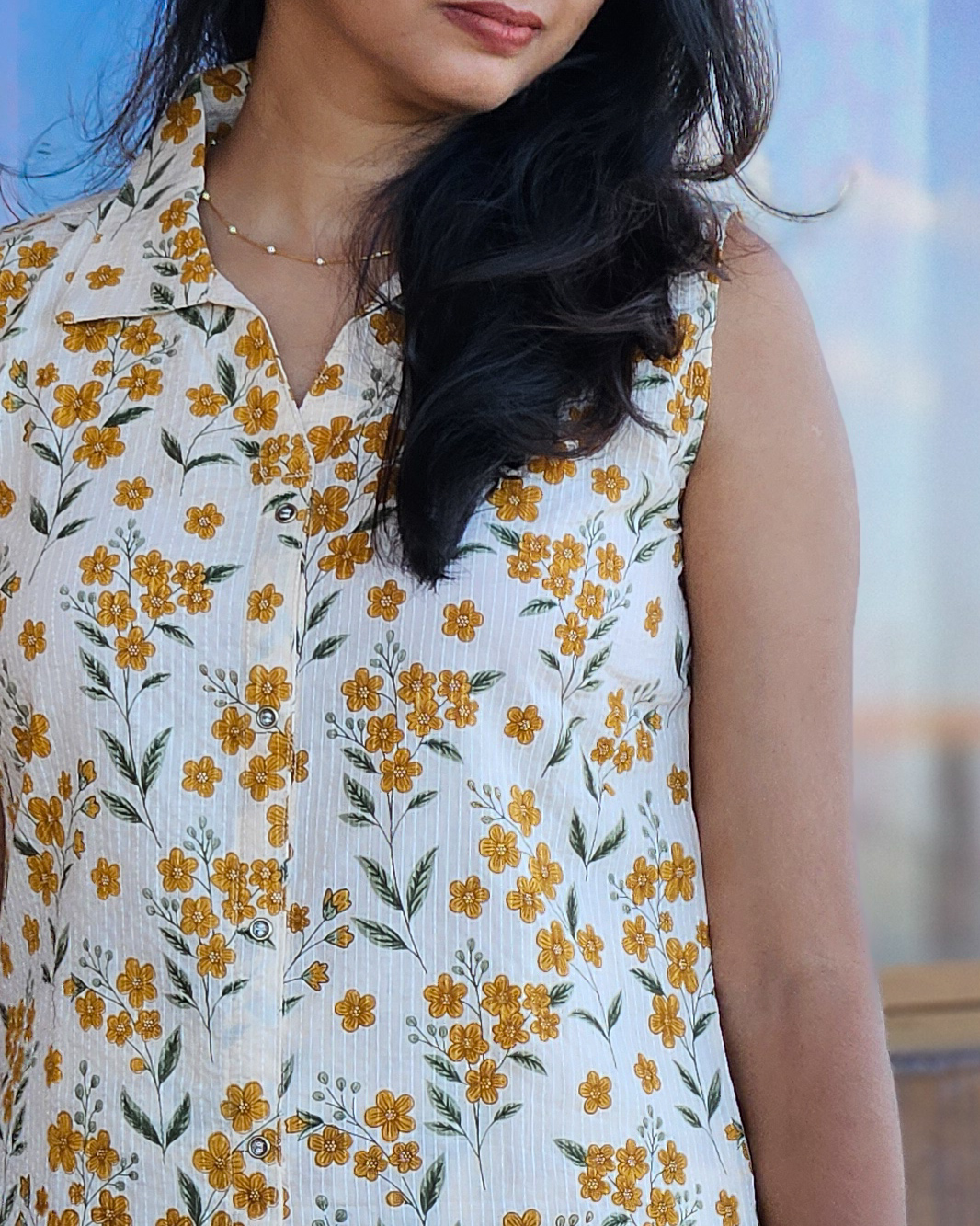 Peach Kantha Bloom Coord set