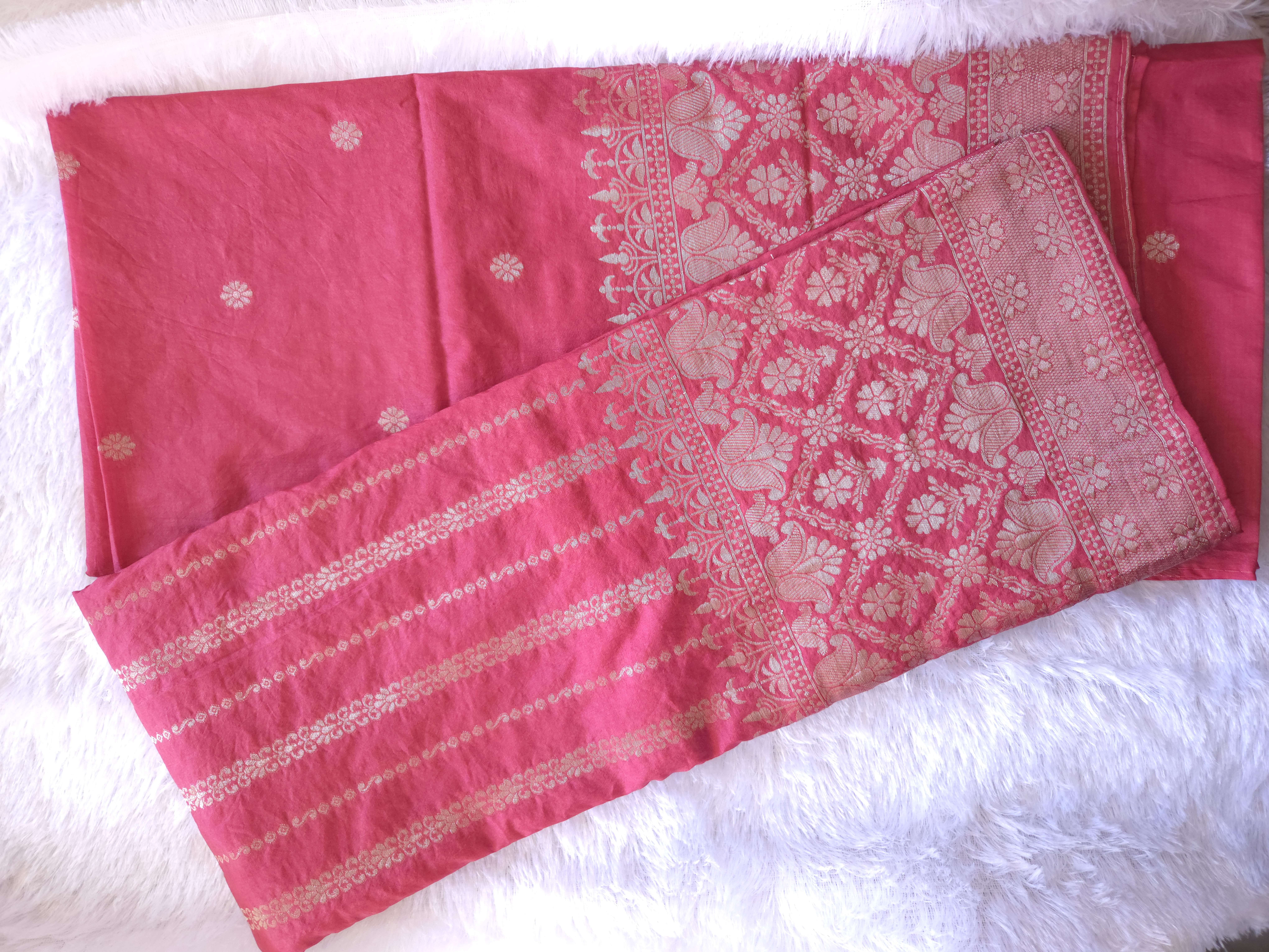 Semi Banarasi Unstitched Salwar set