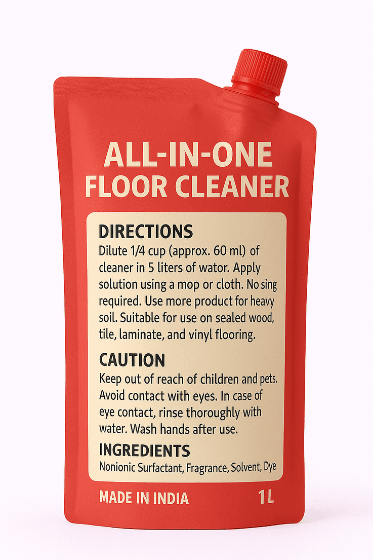 Bright Floor Premium All-in-One Floor Cleaner – Strawberry Scent (500ml)