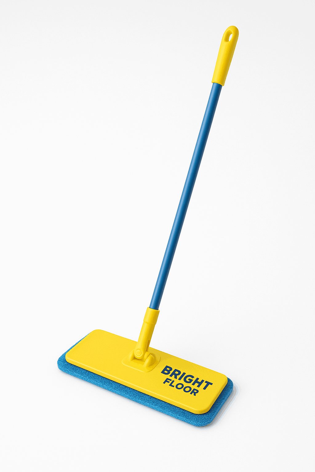 Bright Floor Flat Mop & Bucket Set with 2 Reusable Microfiber Pads & Scraper – Hands-Free Cleaning System for Home & Office