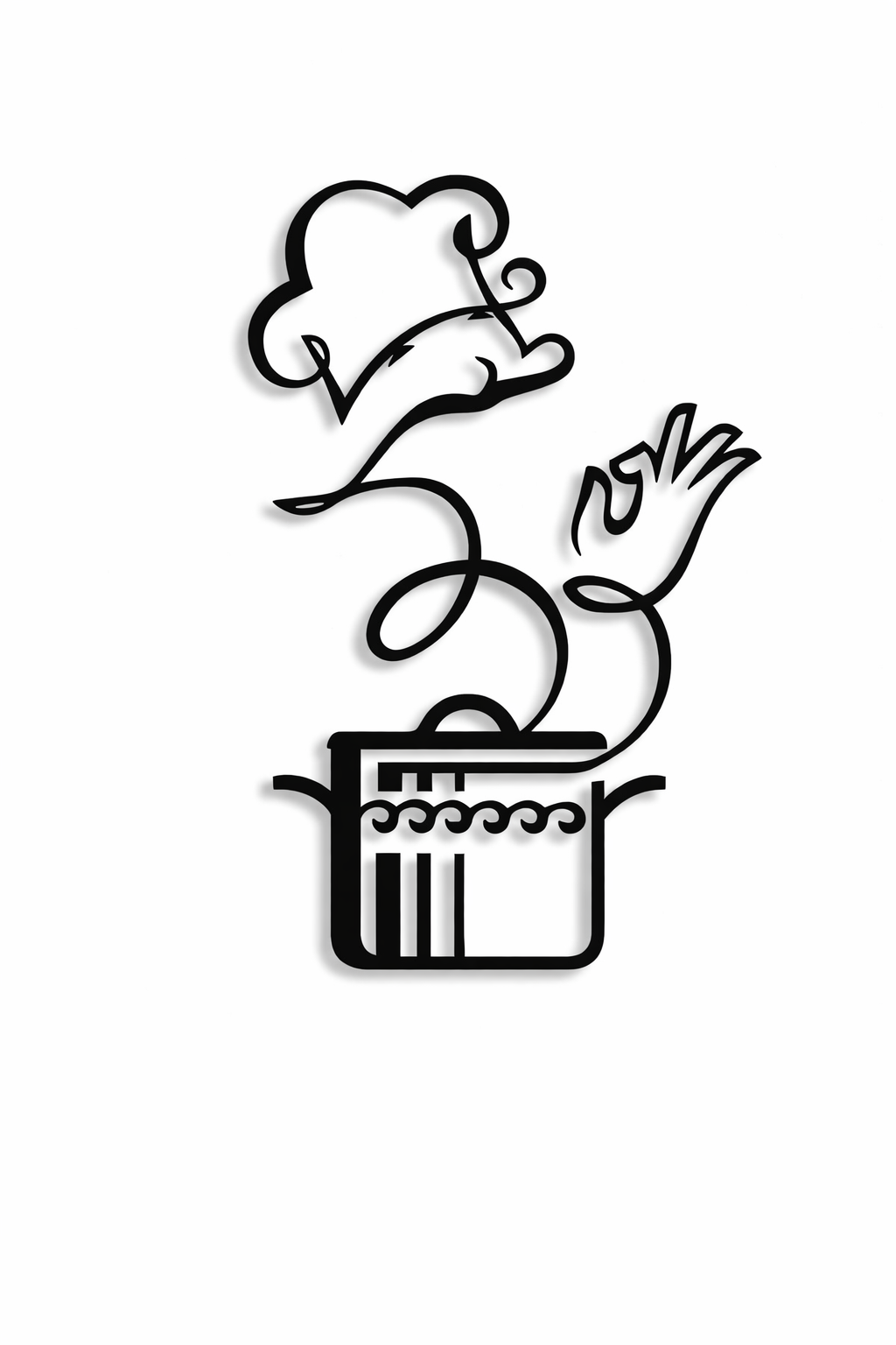 Modern Chef Metal Kitchen Wall Décor (Black)