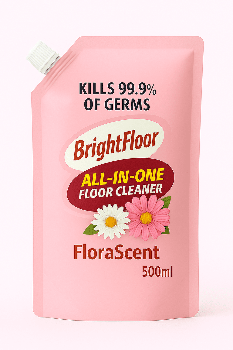 BrightFloor All-in-One  Premium Floor Cleaner Refill Pouch | Flora Scent |