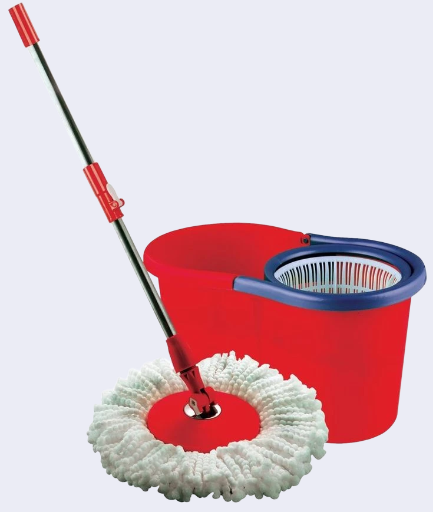 InstaMop 360° Spin Mop with Stainless Steel Wringer Bucket | Microfiber Refill | Height Adjustable Rod | Easy Wheels | Floor Cleaning Syste