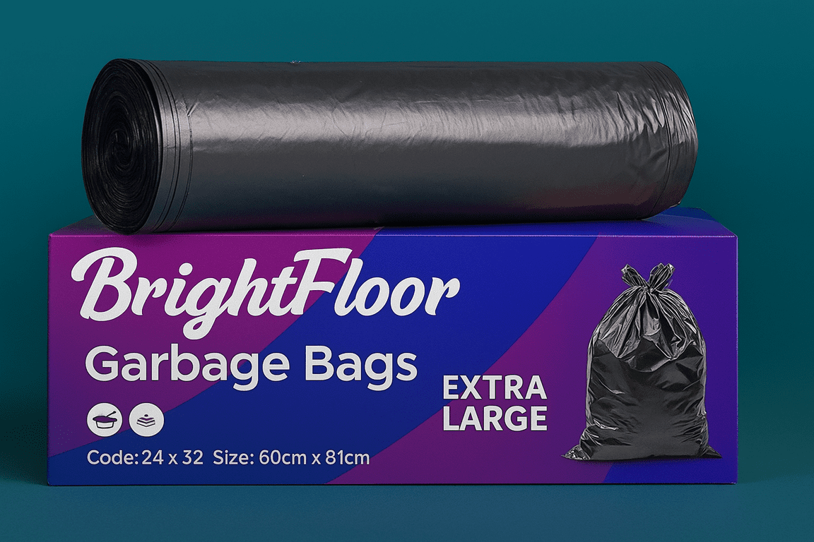 Bright Floor Extra Large Heavy Duty Garbage Bags | 30 Bags | Tear-Resistant | Leak-Proof | For Home, Office & Commercial Use
