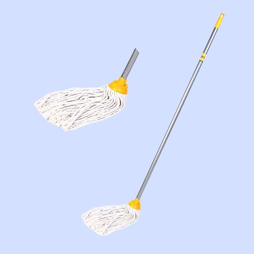 Bright Floor Heavy-Duty Cotton Floor Mop with Durable Handle -  Great Cleaning for Home, Office & Commercial Use