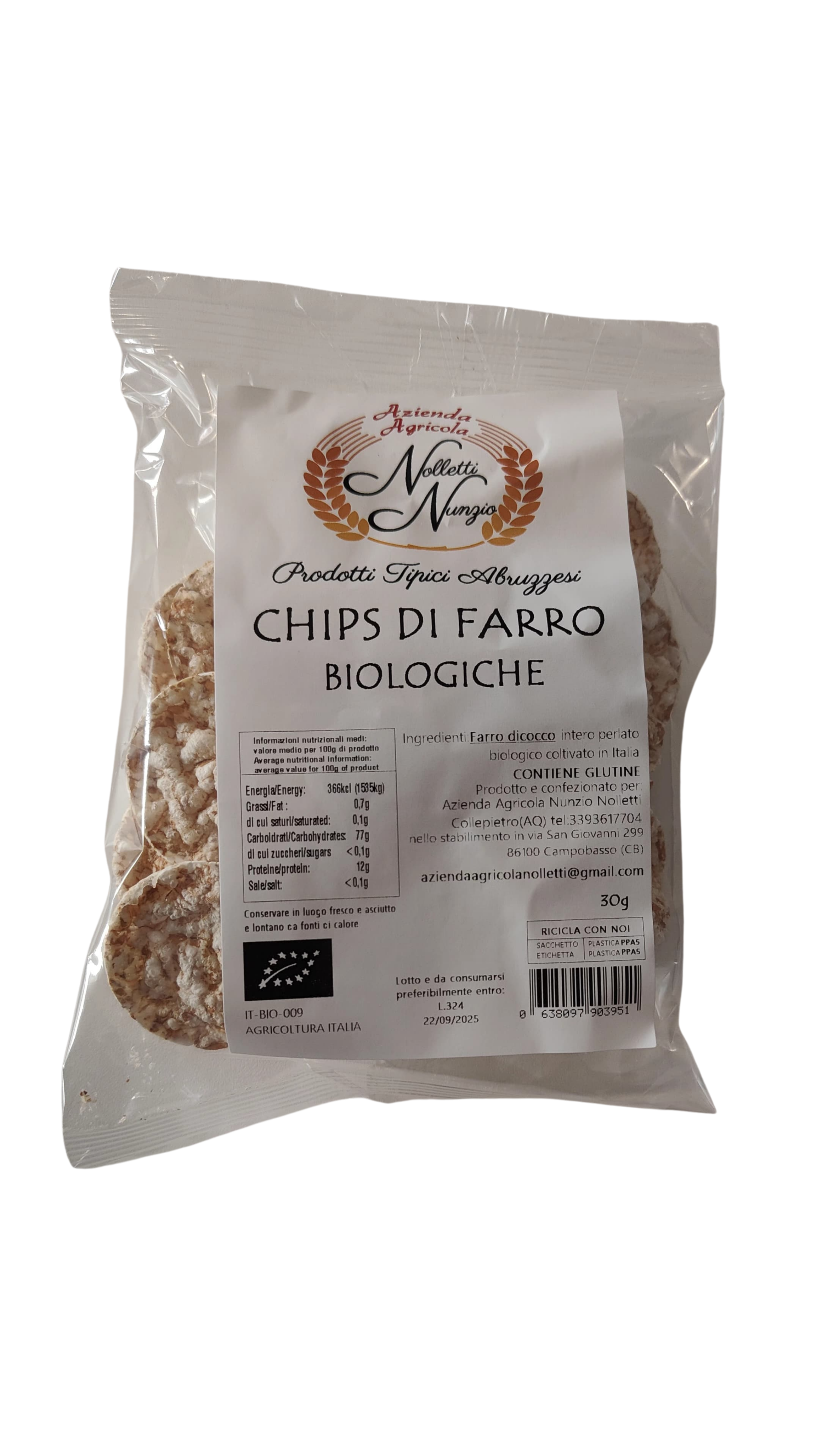 Chips di farro biologiche 30gr