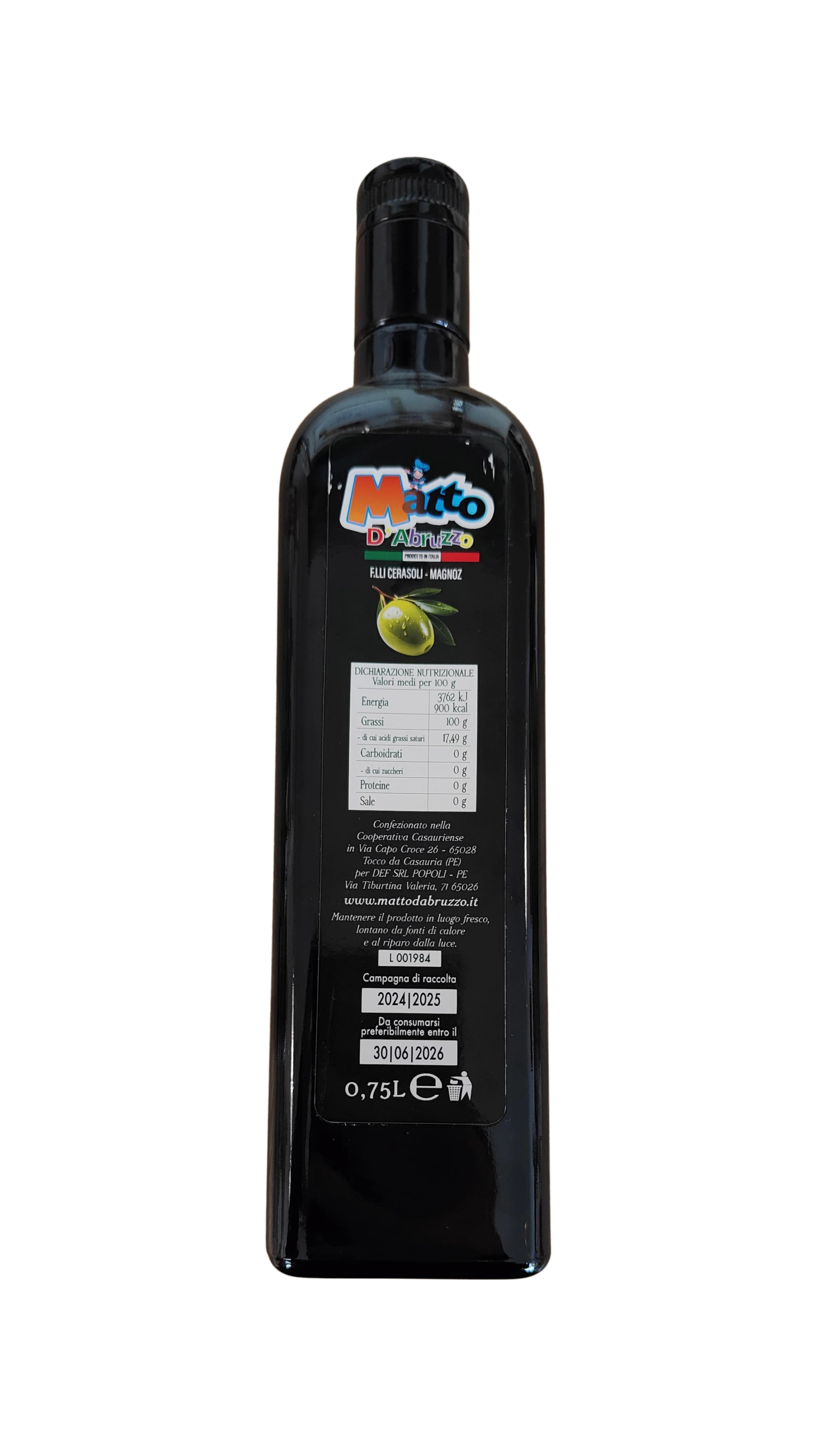 Olio extravergine d'oliva 750 ml