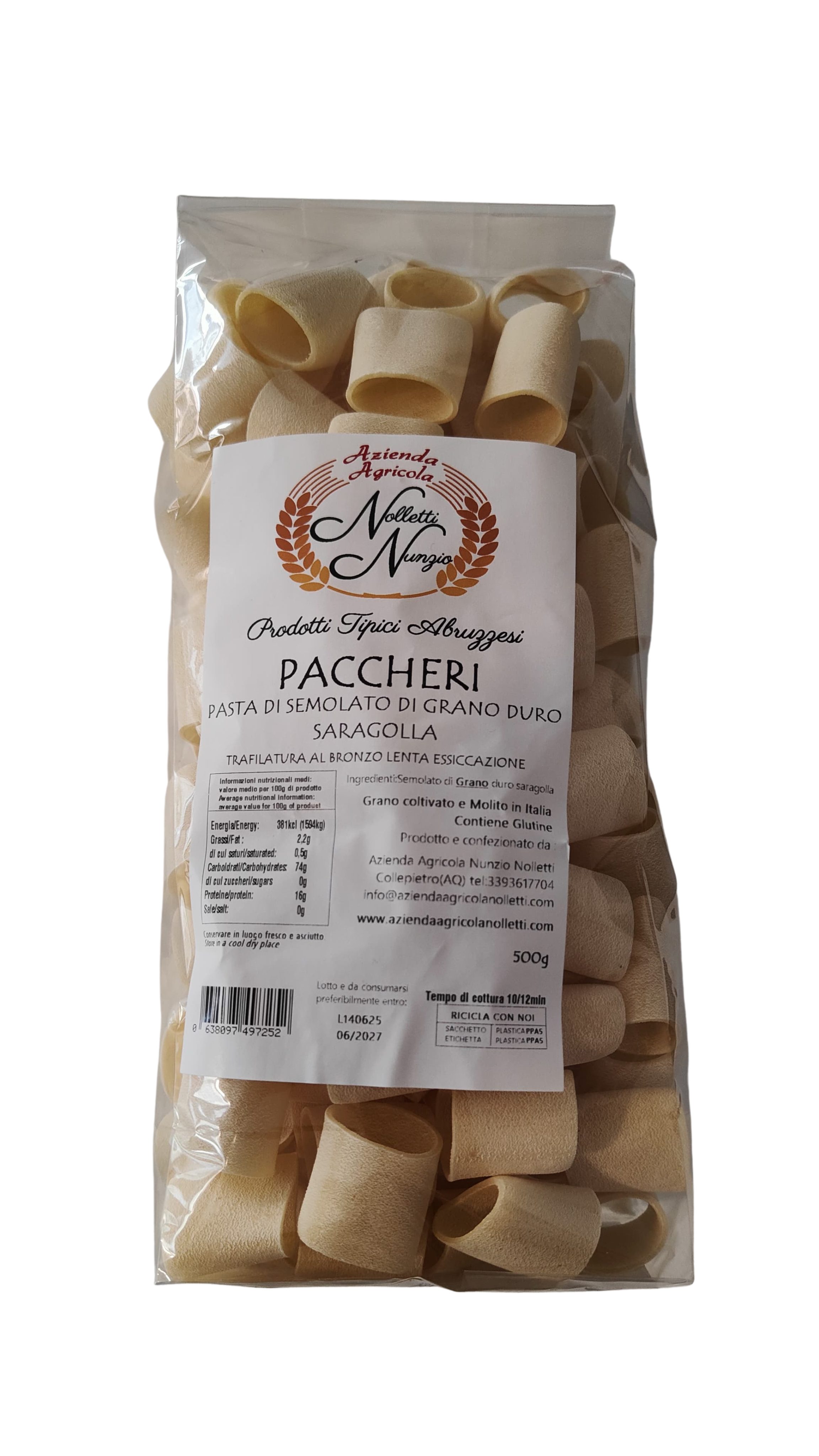 Paccheri Saragolla 500gr