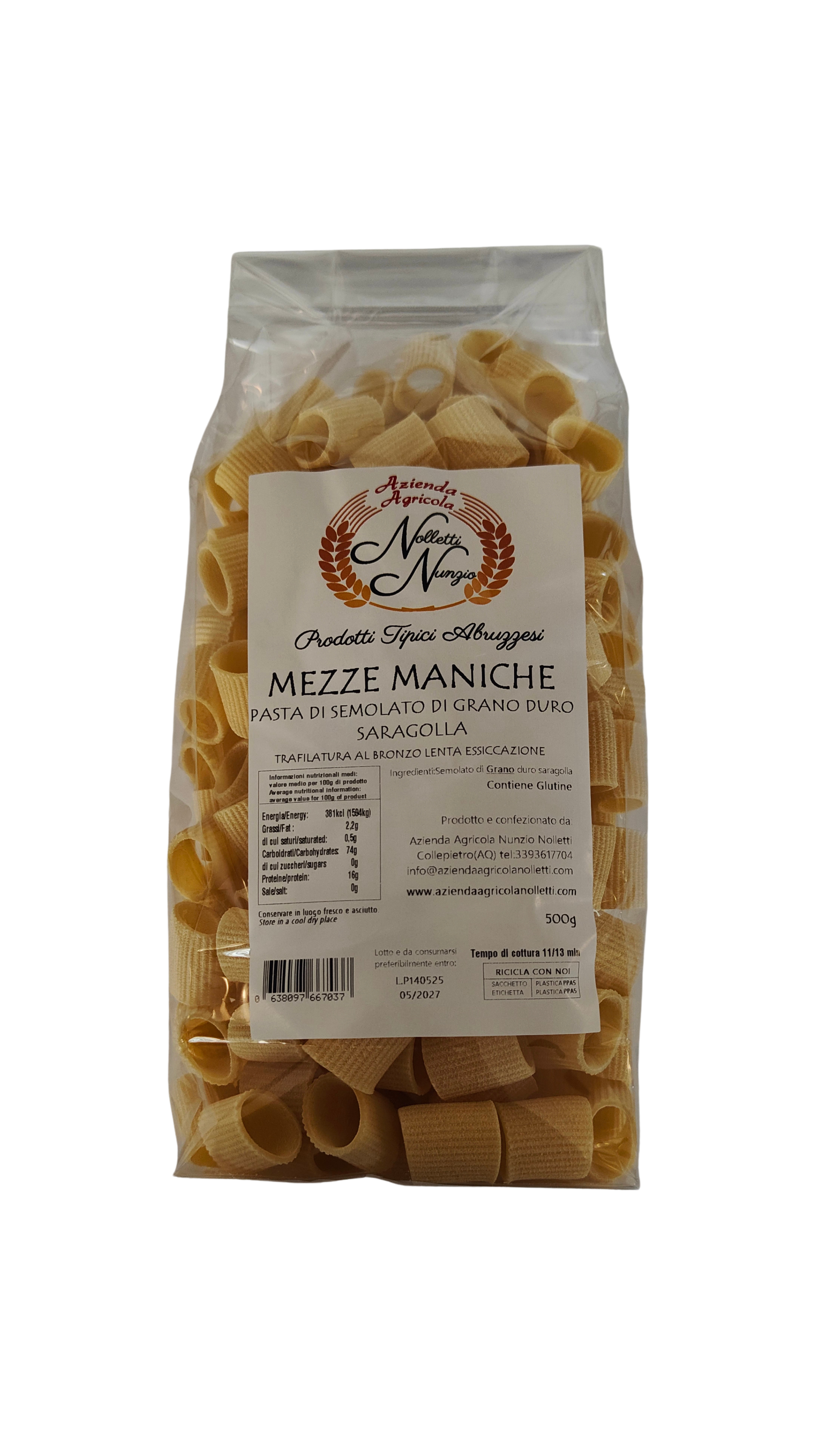 Mezze Maniche Saragolla 500gr