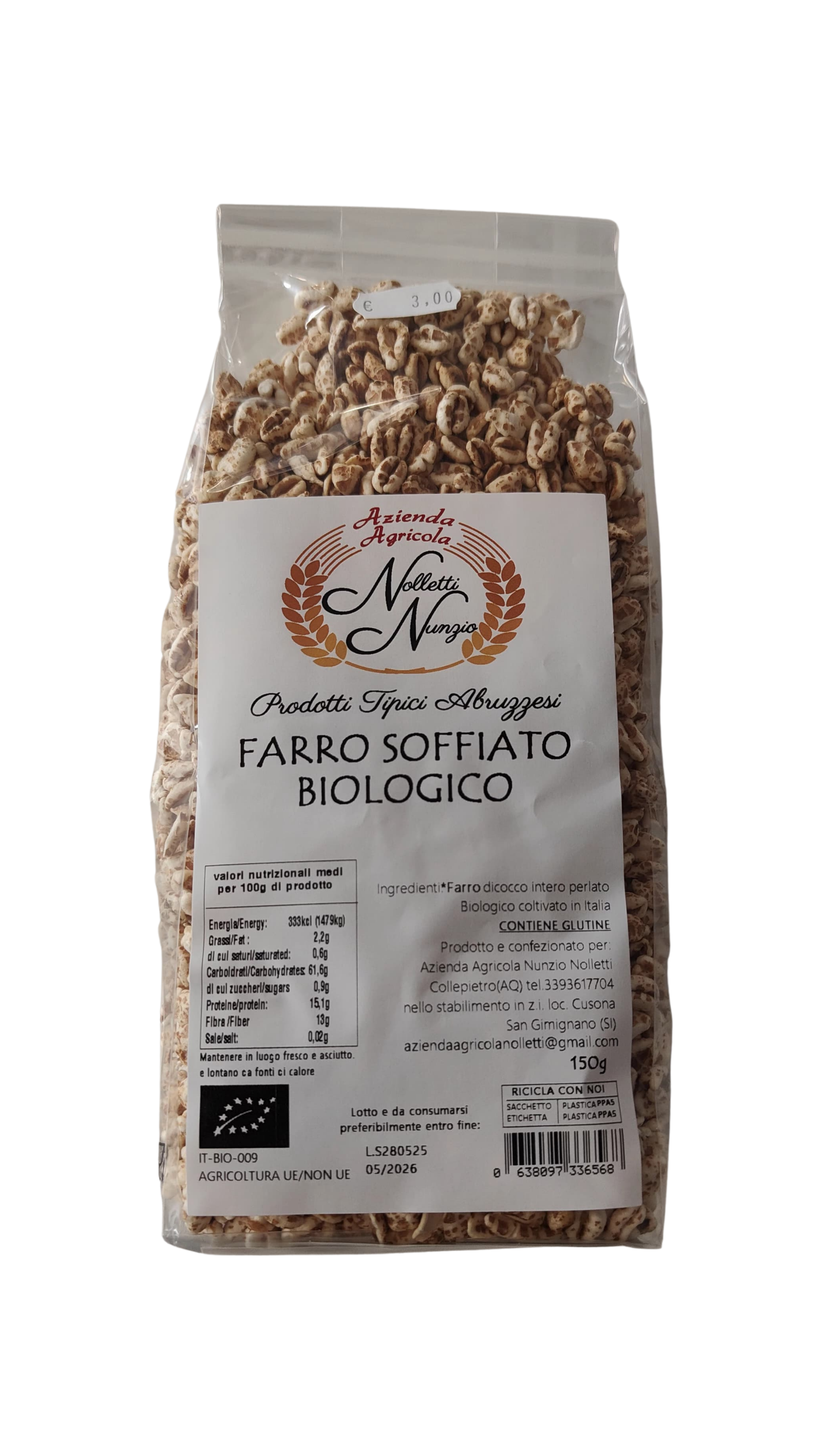Farro soffiato biologico 150gr