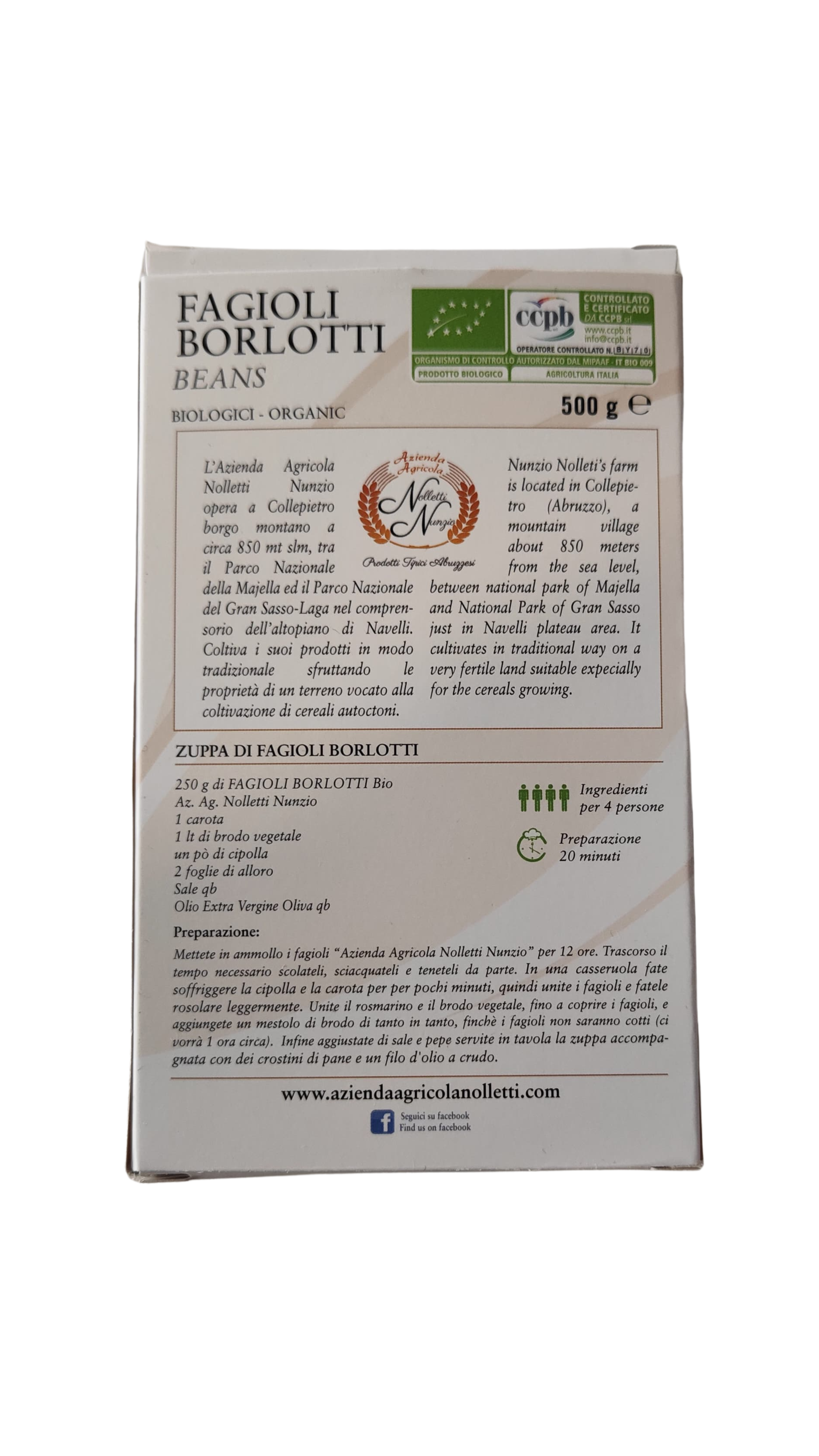 Fagioli Borlotti Biologici 500gr 