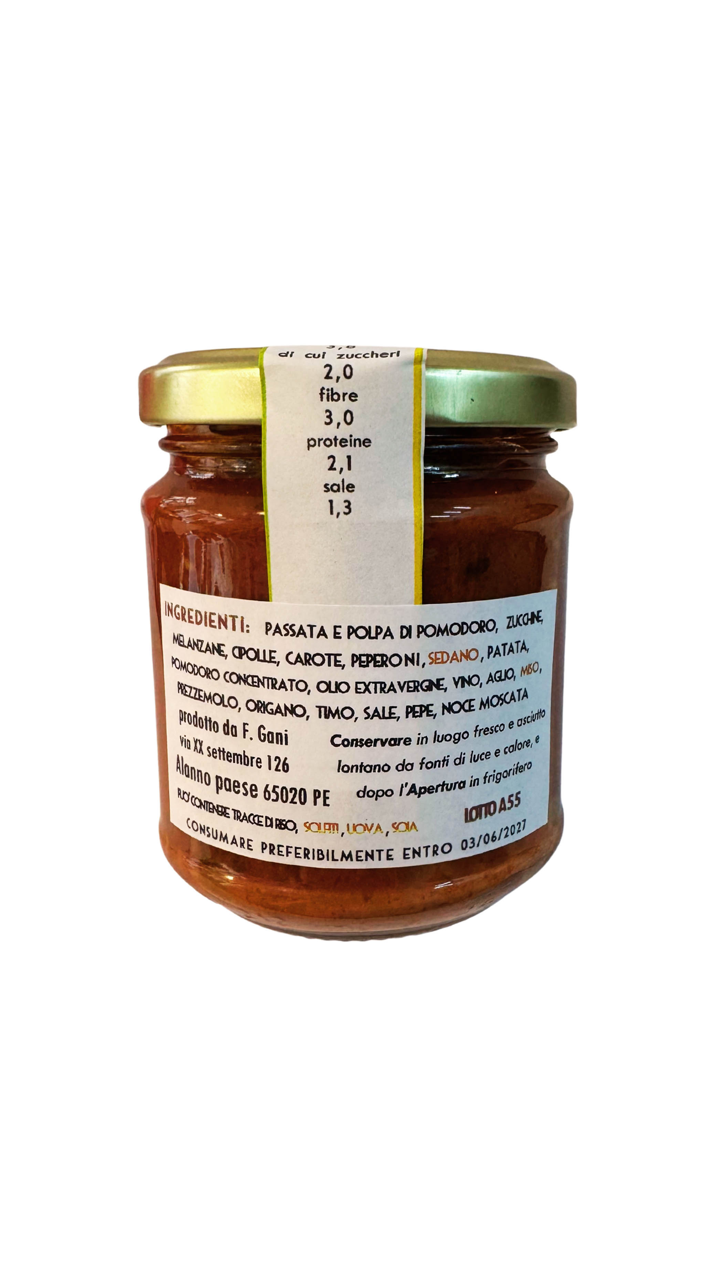 Ragù di Verdure dell’Estate  215 gr