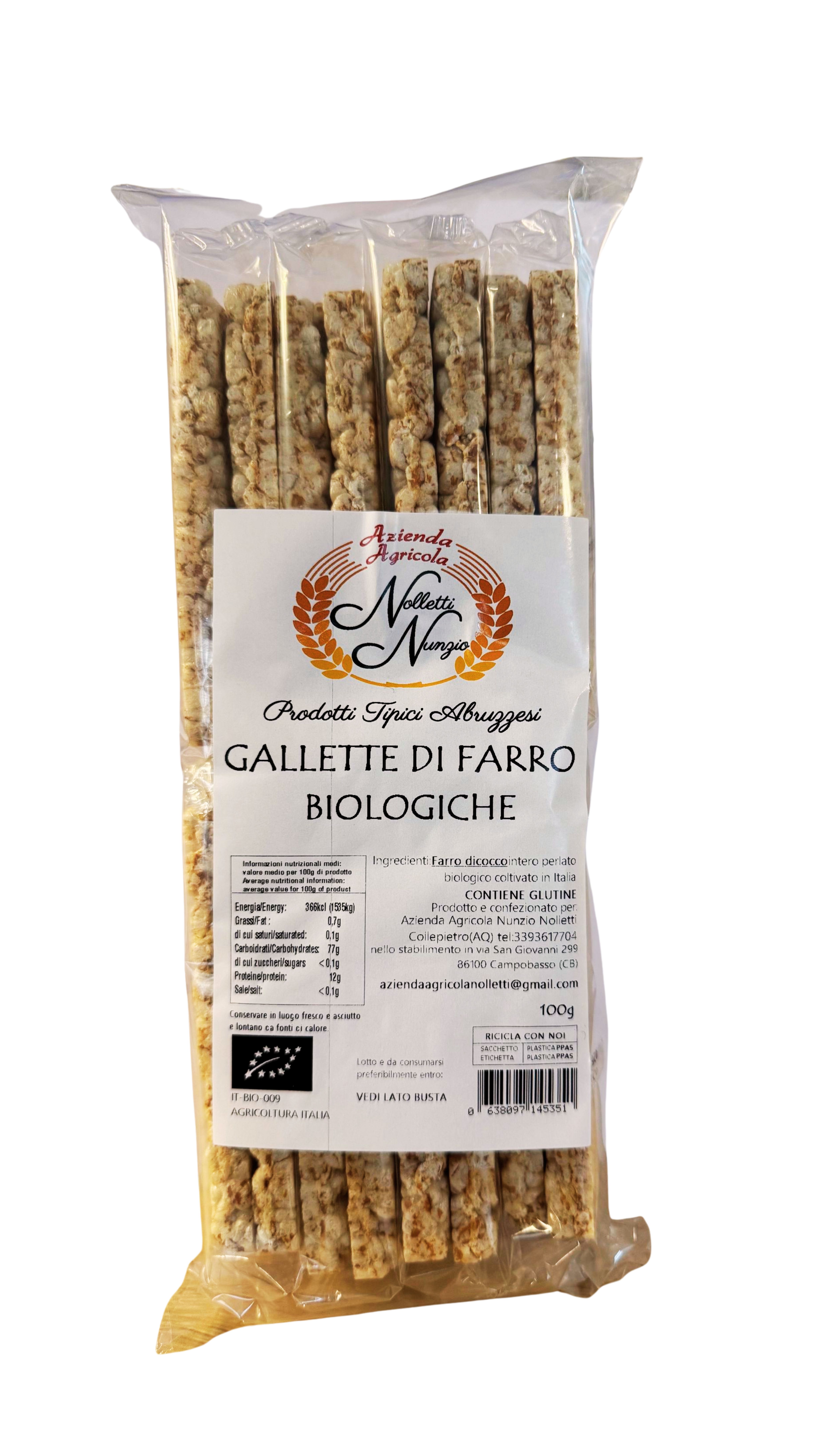 Gallette di Farro Biologiche – Azienda Agricola Nunzio Nolletti (100 g)