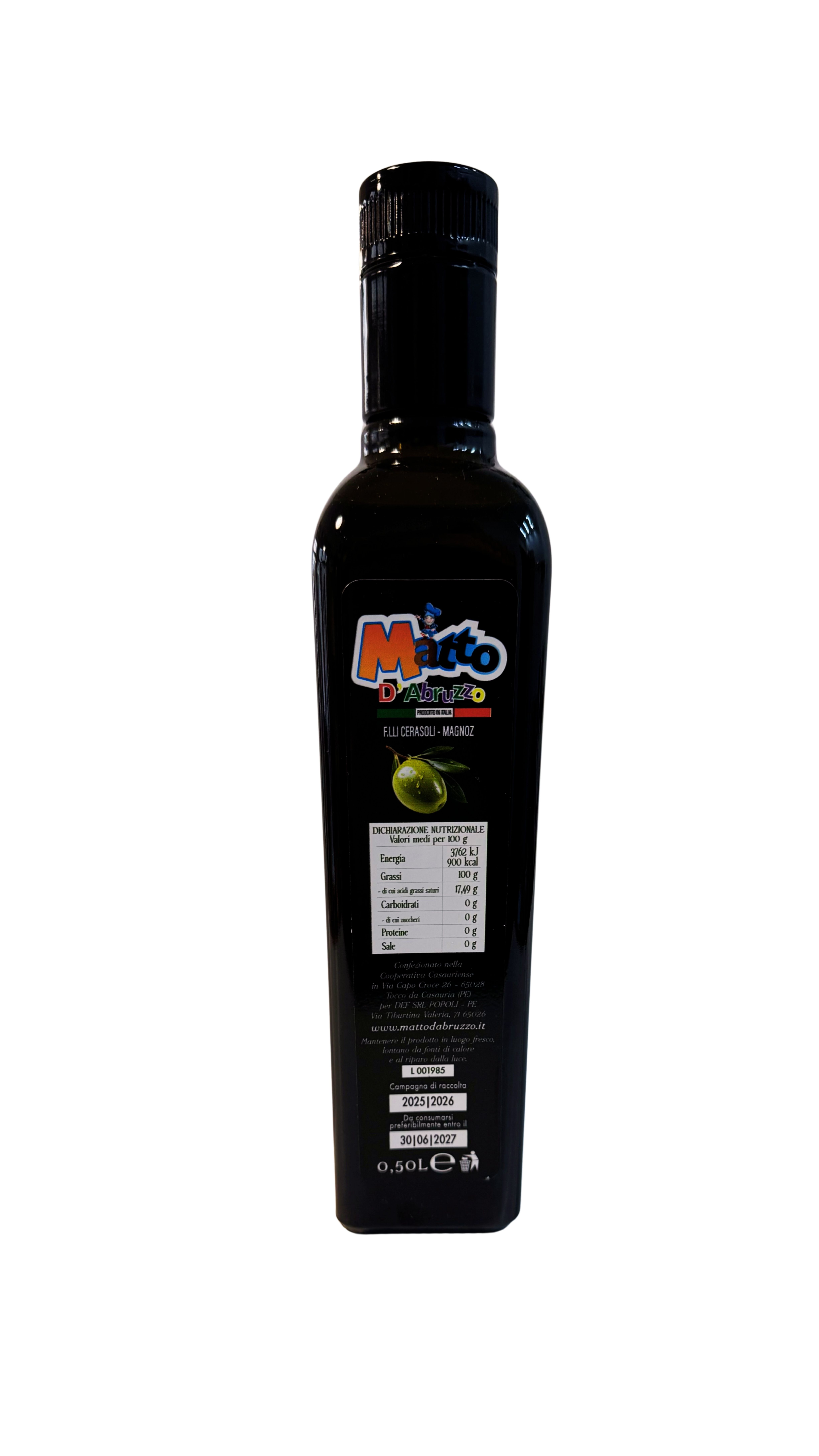 Olio Extravergine d’Oliva – Matto d’Abruzzo (0,5 L)