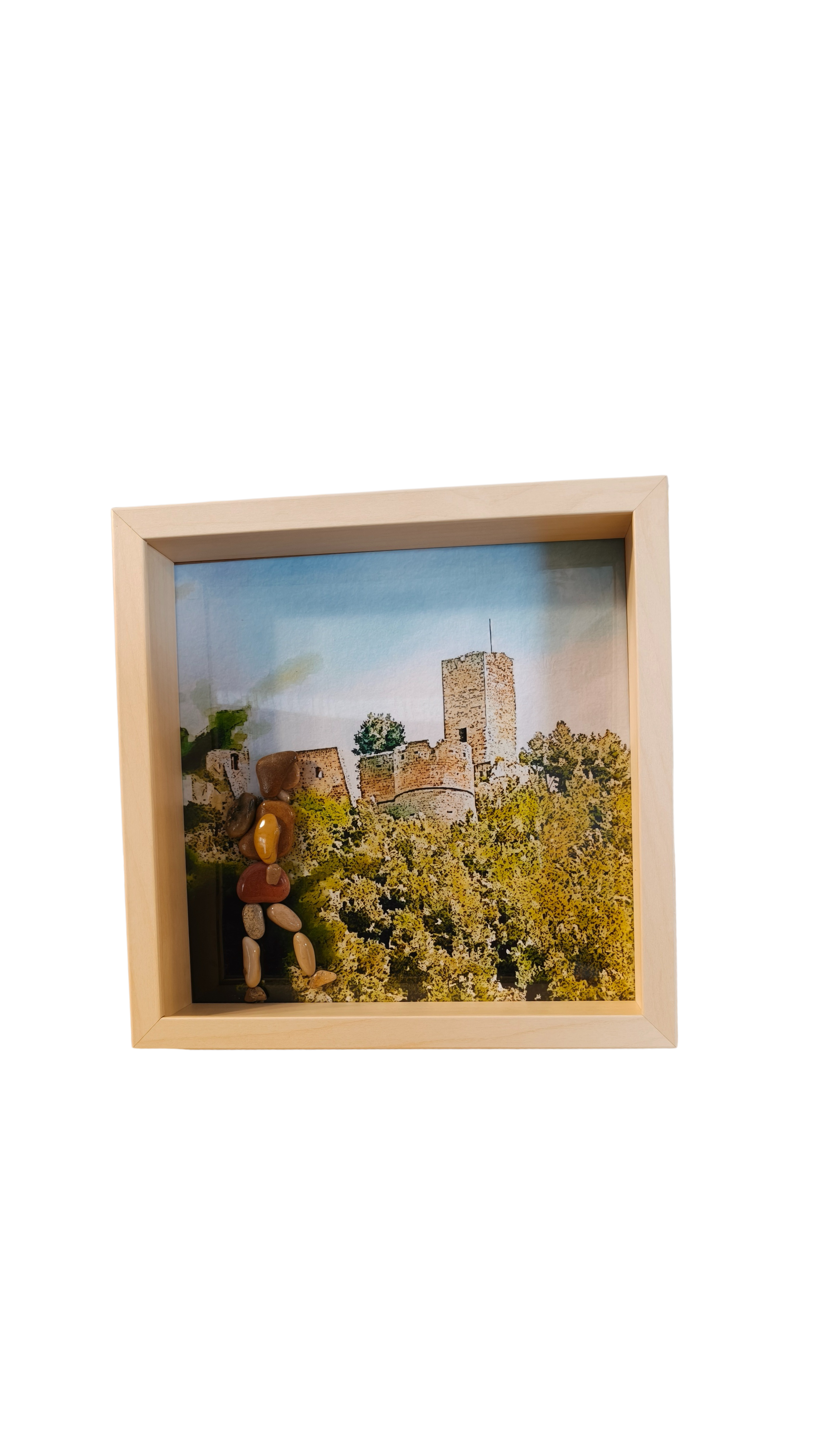 Quadro artigianale con sassi naturali dell’Abruzzo - Il castello