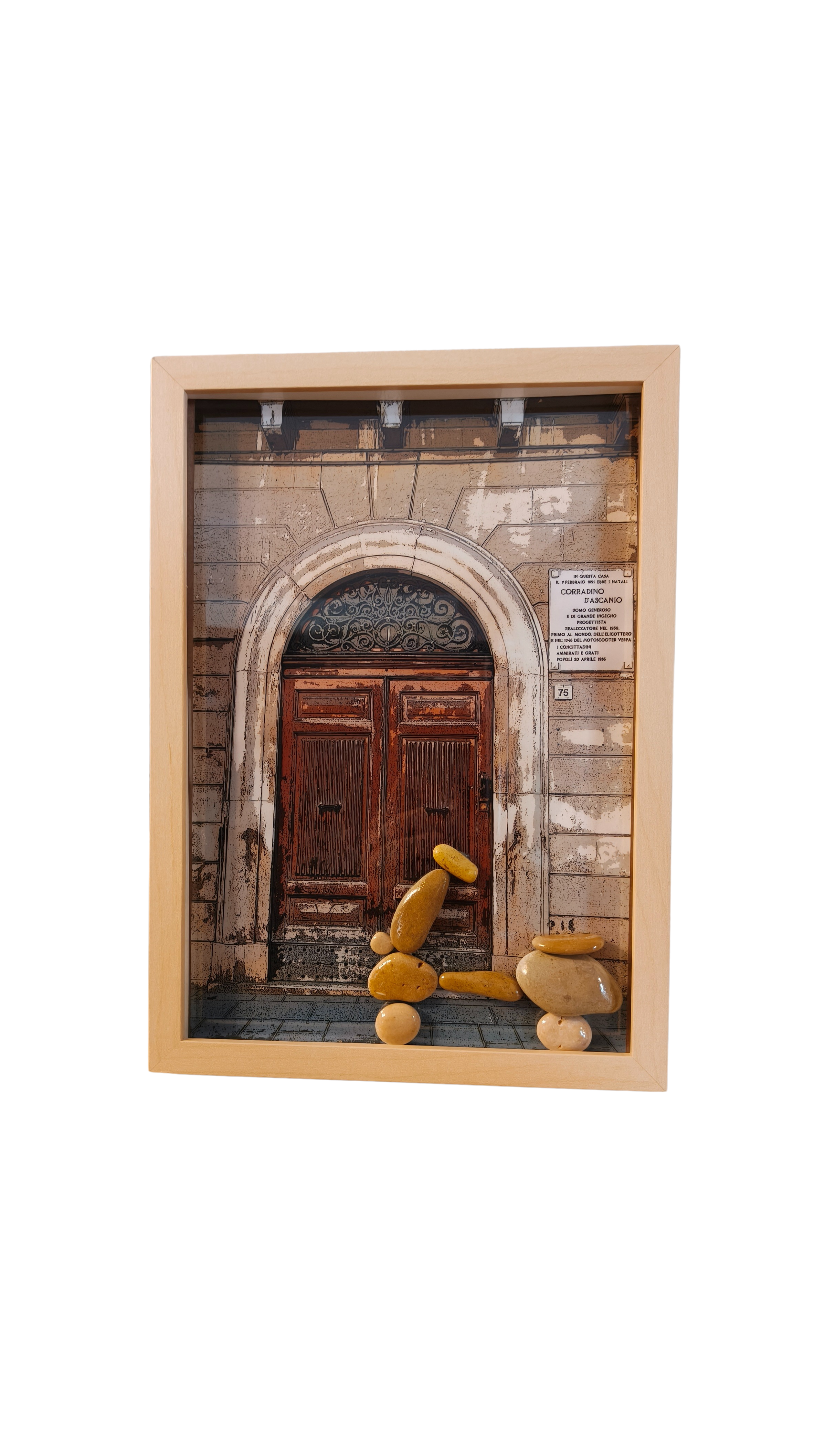 Quadro artigianale con sassi naturali dell’Abruzzo - Corradino