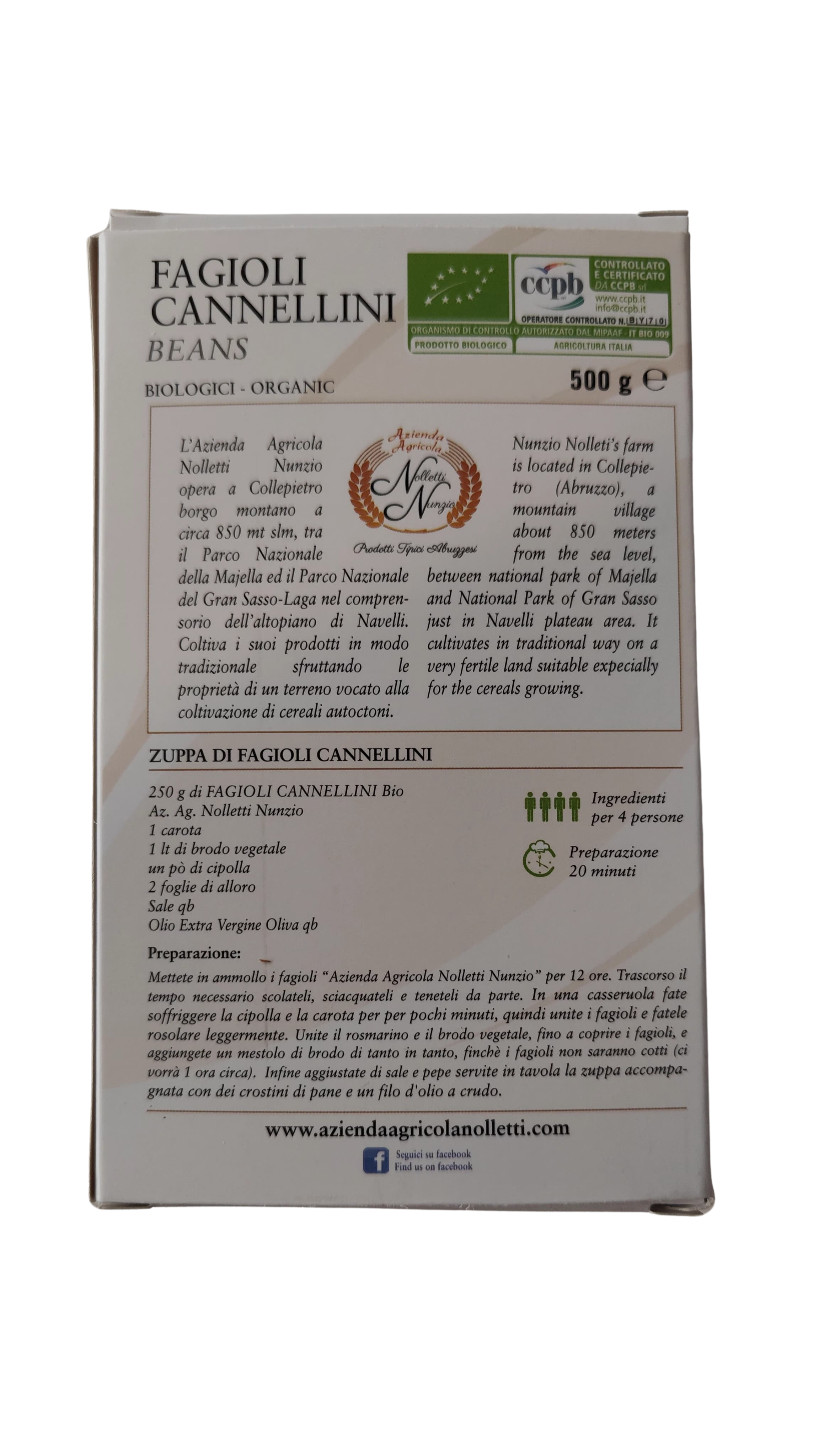 Fagioli Cannellini Biologici 500gr  