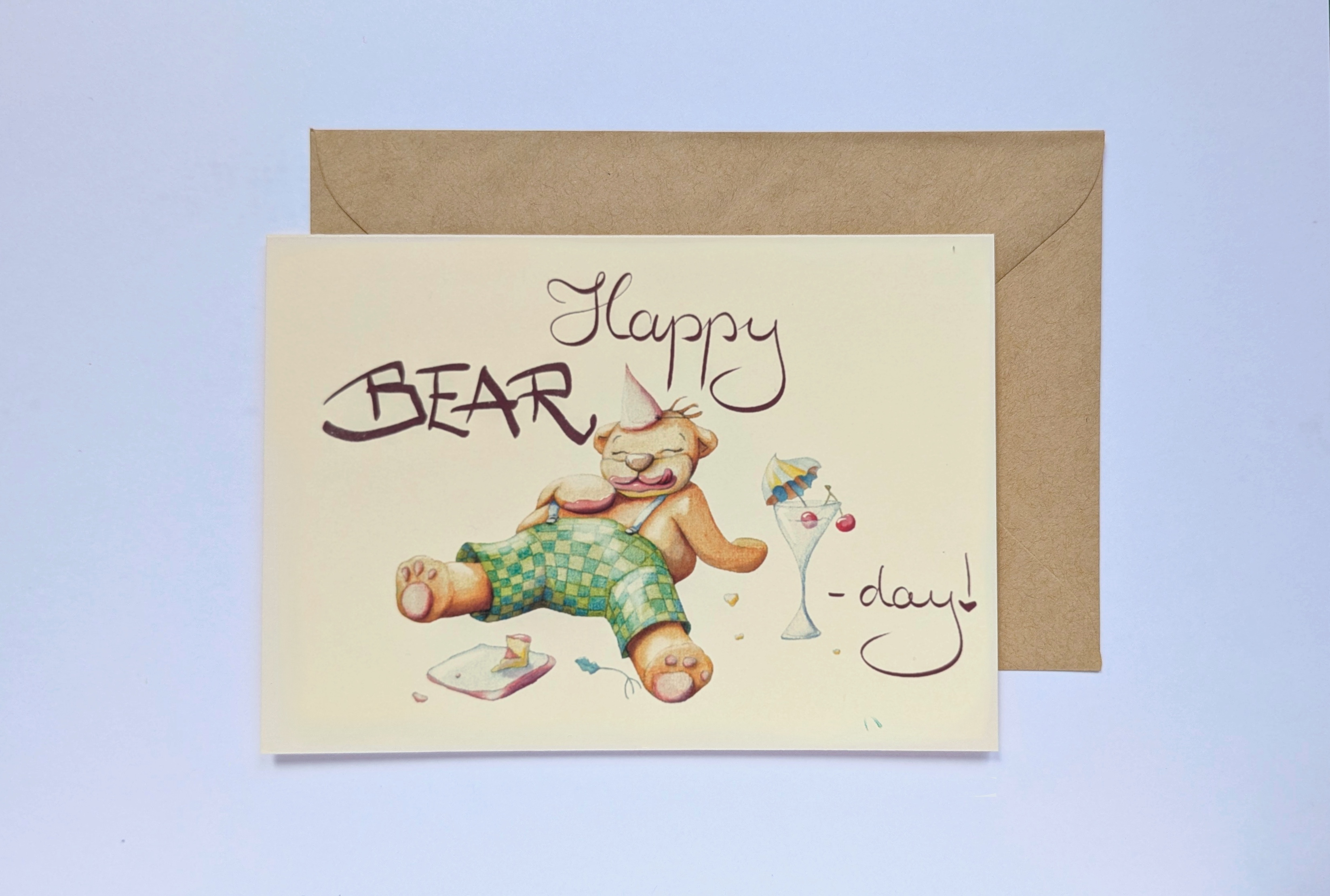 “Happy BEAR-day!” Geburtstagskarte mit Bärenmotiv