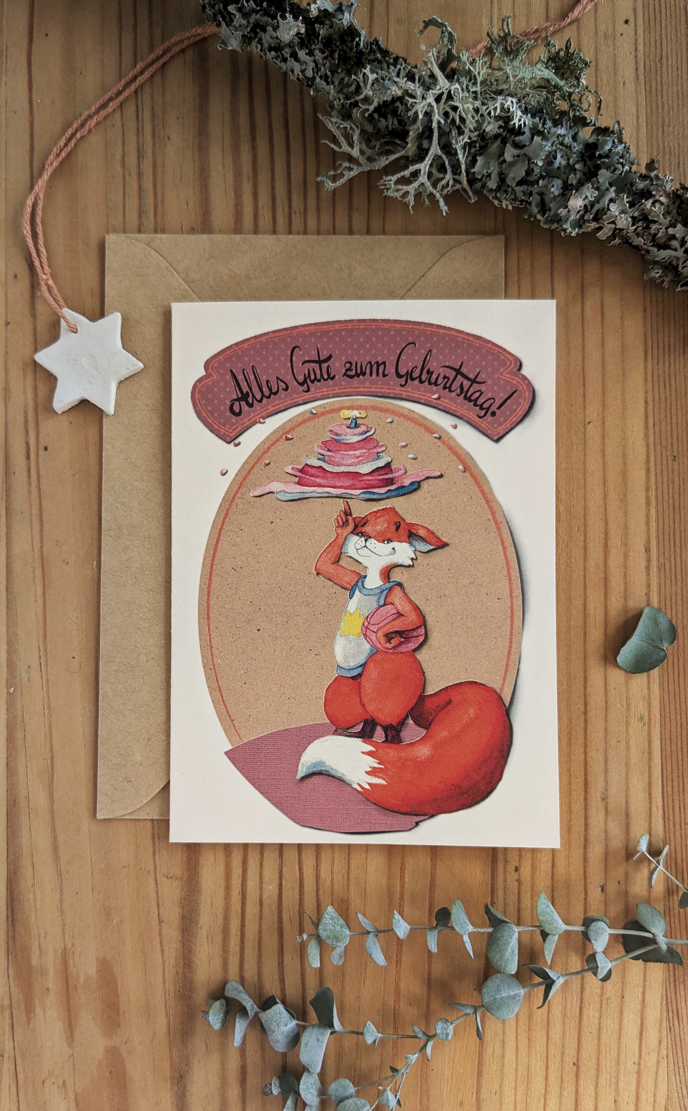 Geburtstagskarte mit Fuchs