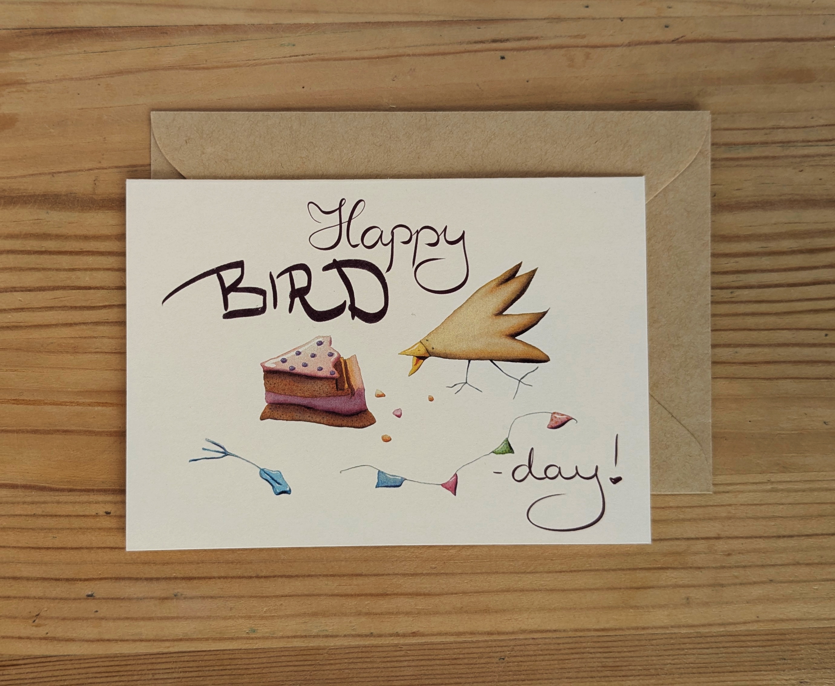 “Happy BIRD-day!” Grußkarte zum Geburtstag