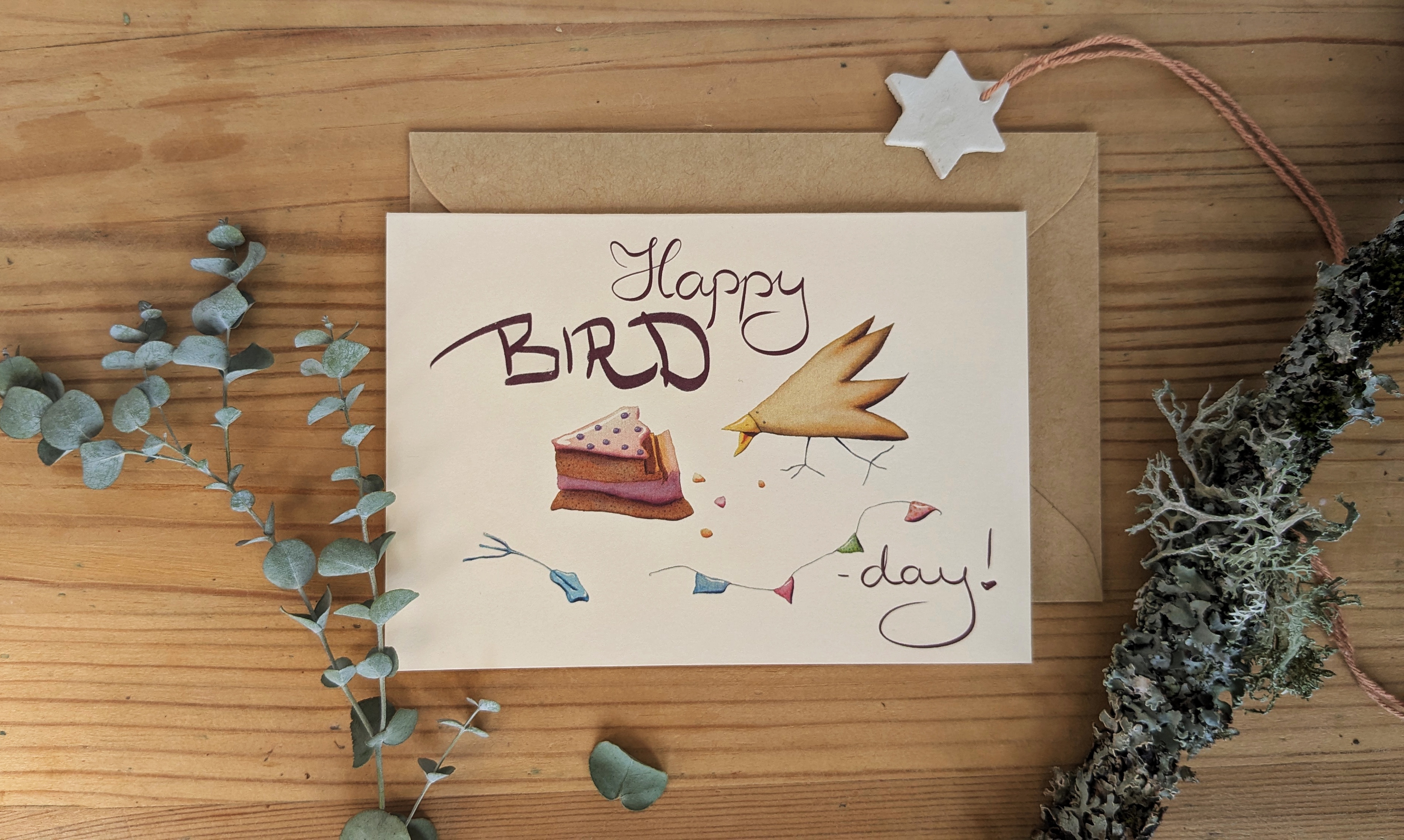 “Happy BIRD-day!” Grußkarte zum Geburtstag