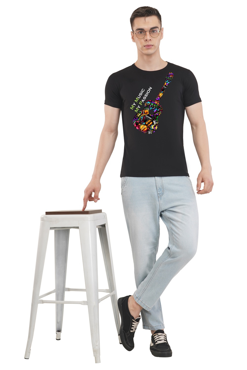 Graphic Guitar Themed T-Shirt