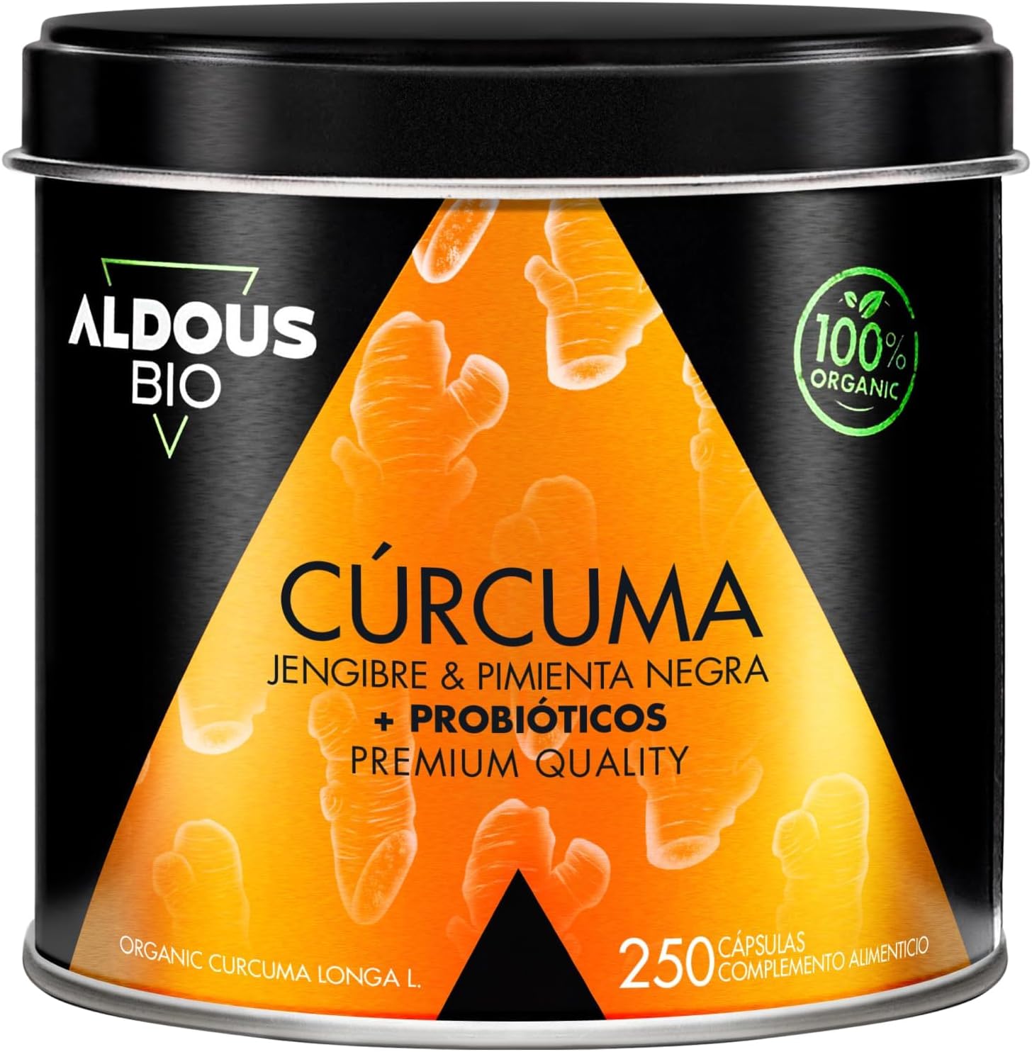 Cúrcuma com Probióticos - 250 Cápsulas PROBIÓTICOS + BIO Cúrcuma com Gengibre e Pimenta-do-Reino - 1460mg